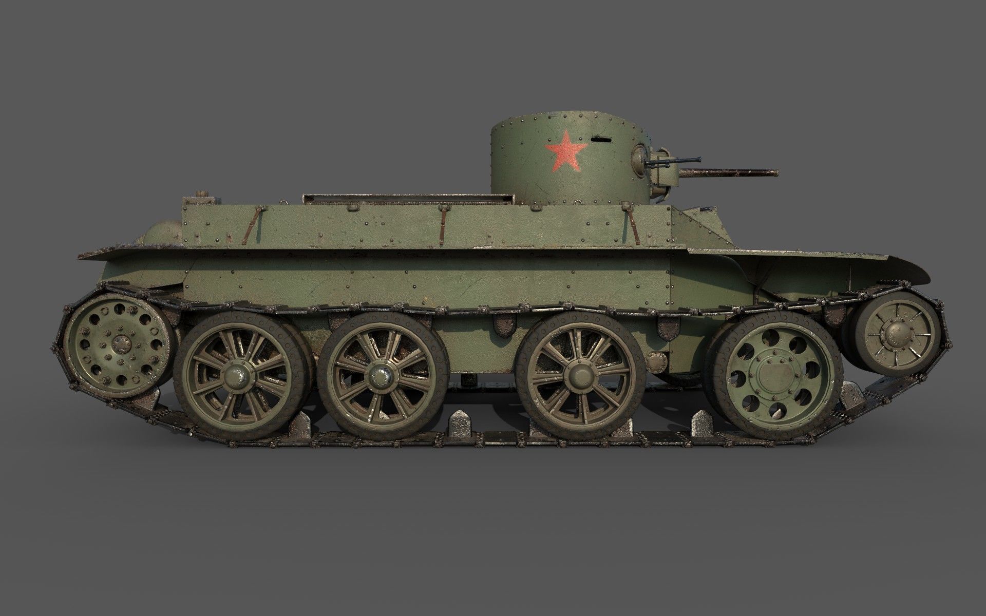 Soviet Tank BT-2 3D model_3
