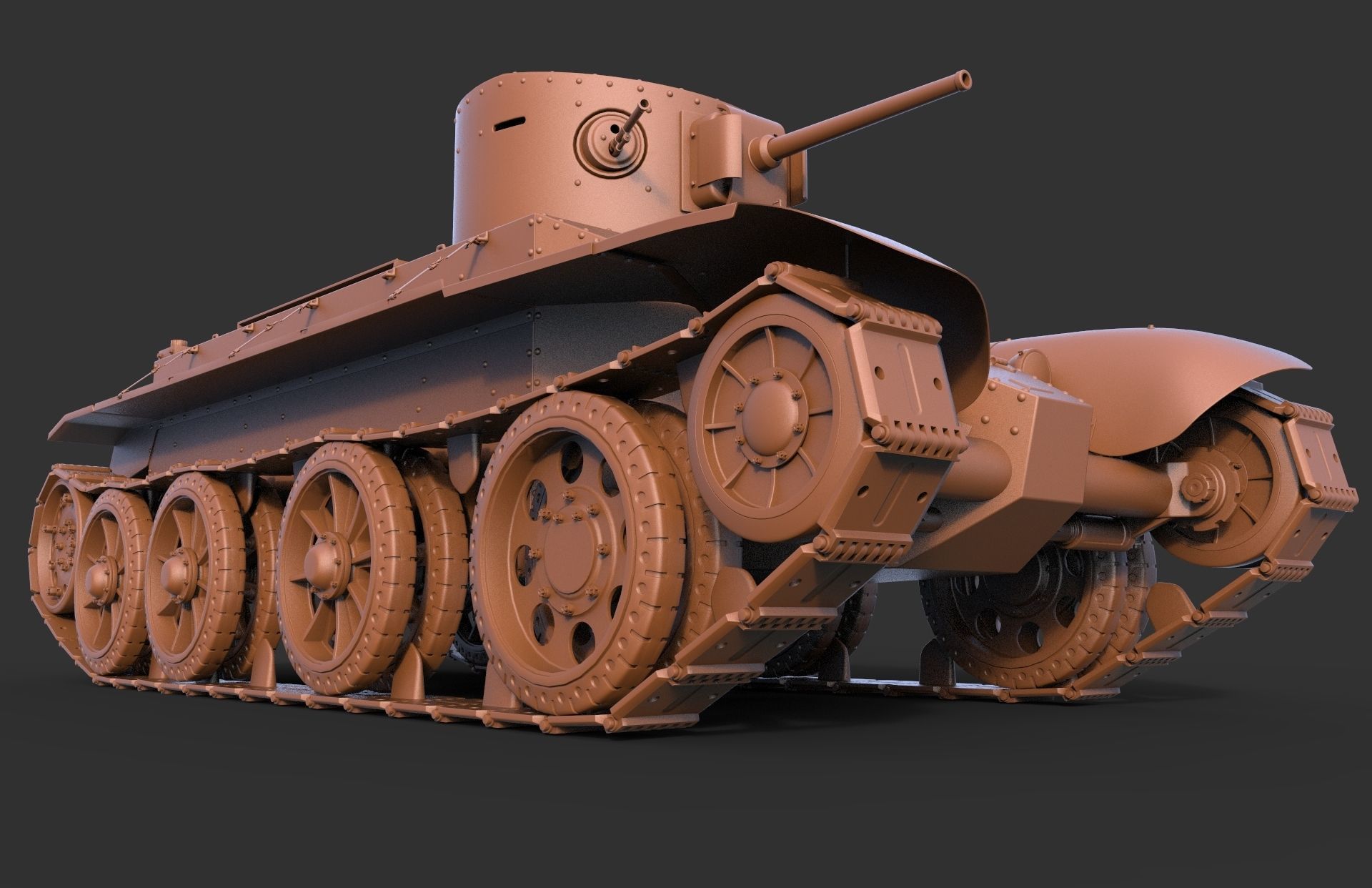 Soviet Tank BT-2 3D model_10