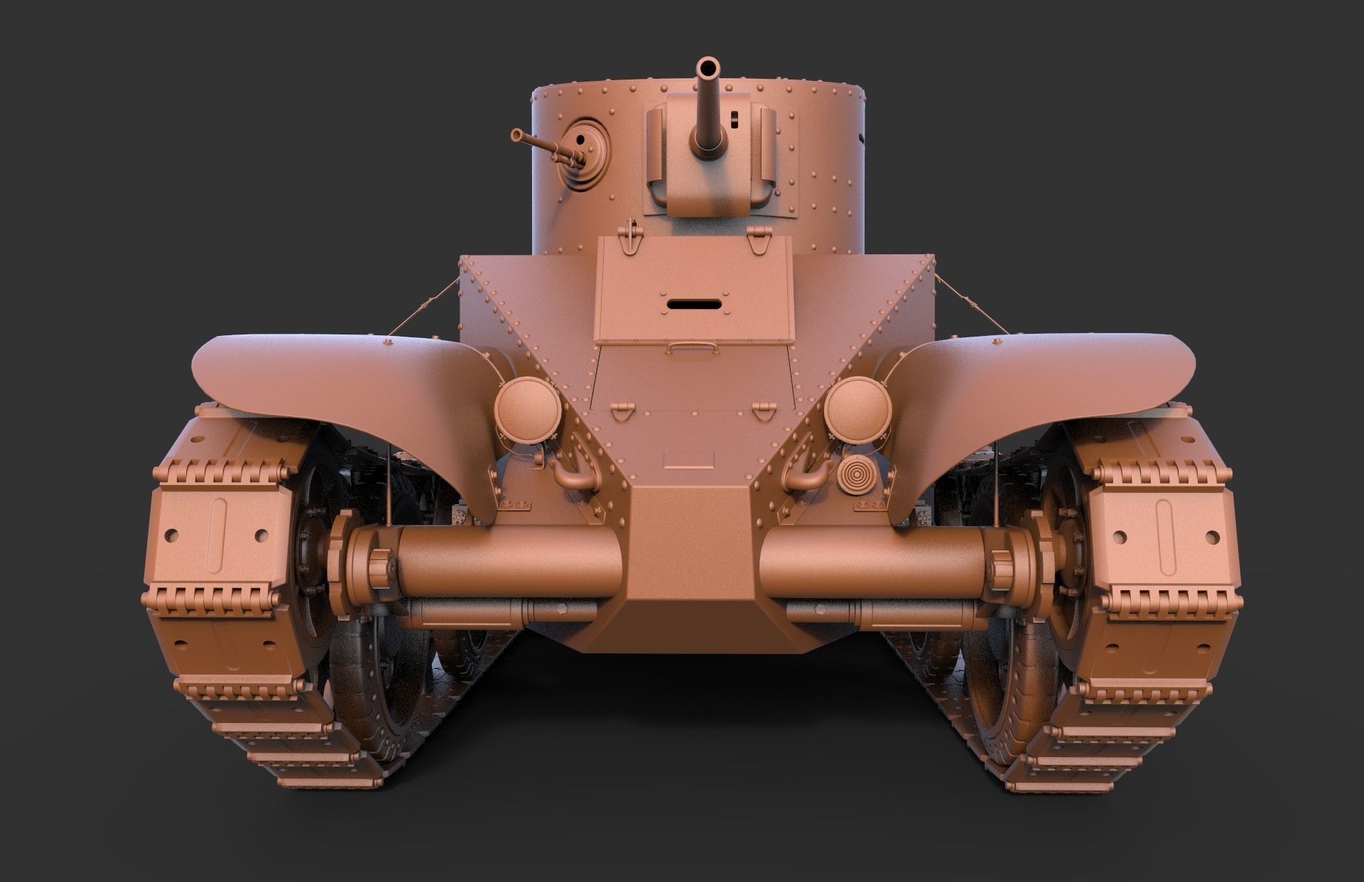 Soviet Tank BT-2 3D model_9