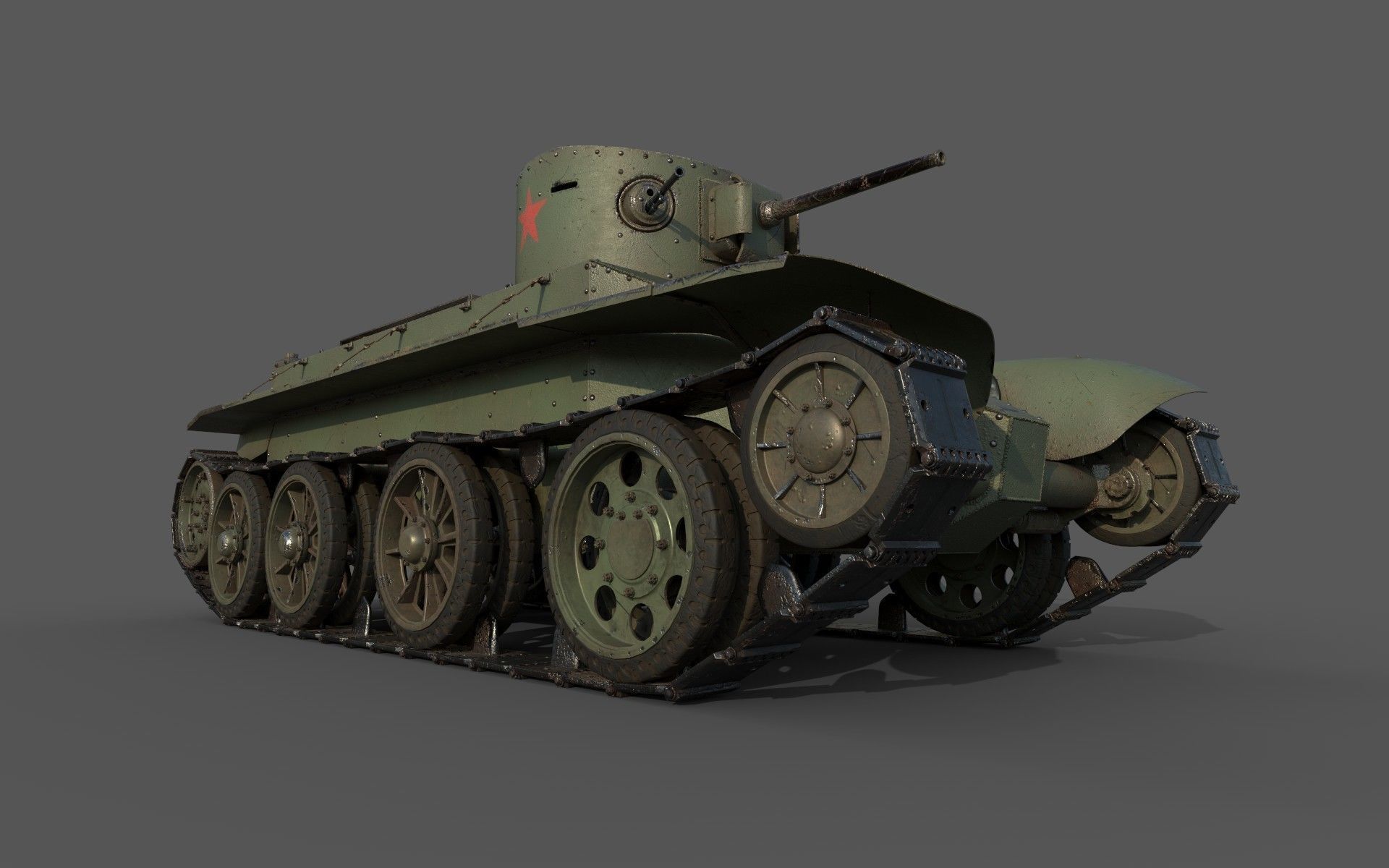 Soviet Tank BT-2 3D model_4