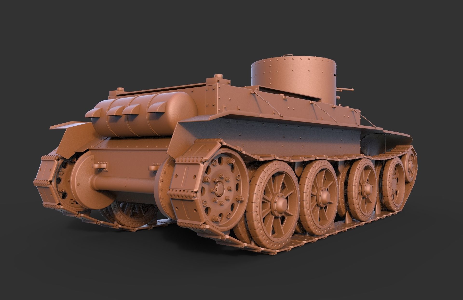 Soviet Tank BT-2 3D model_12
