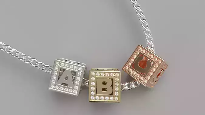 Baby Block Charm - 26 Letter Collection