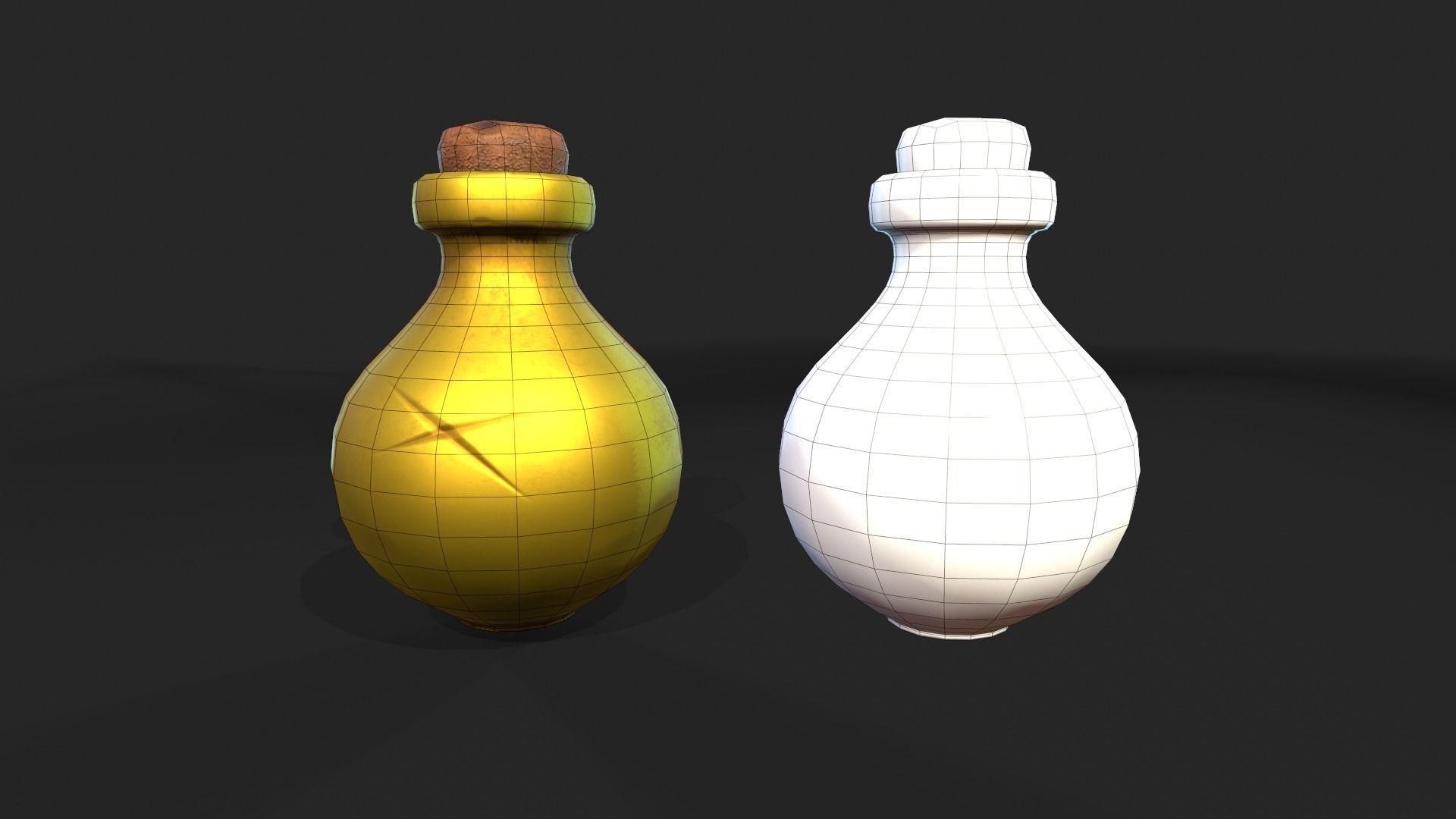 Stylized Alchemist Flasks Low-poly 3D model_3