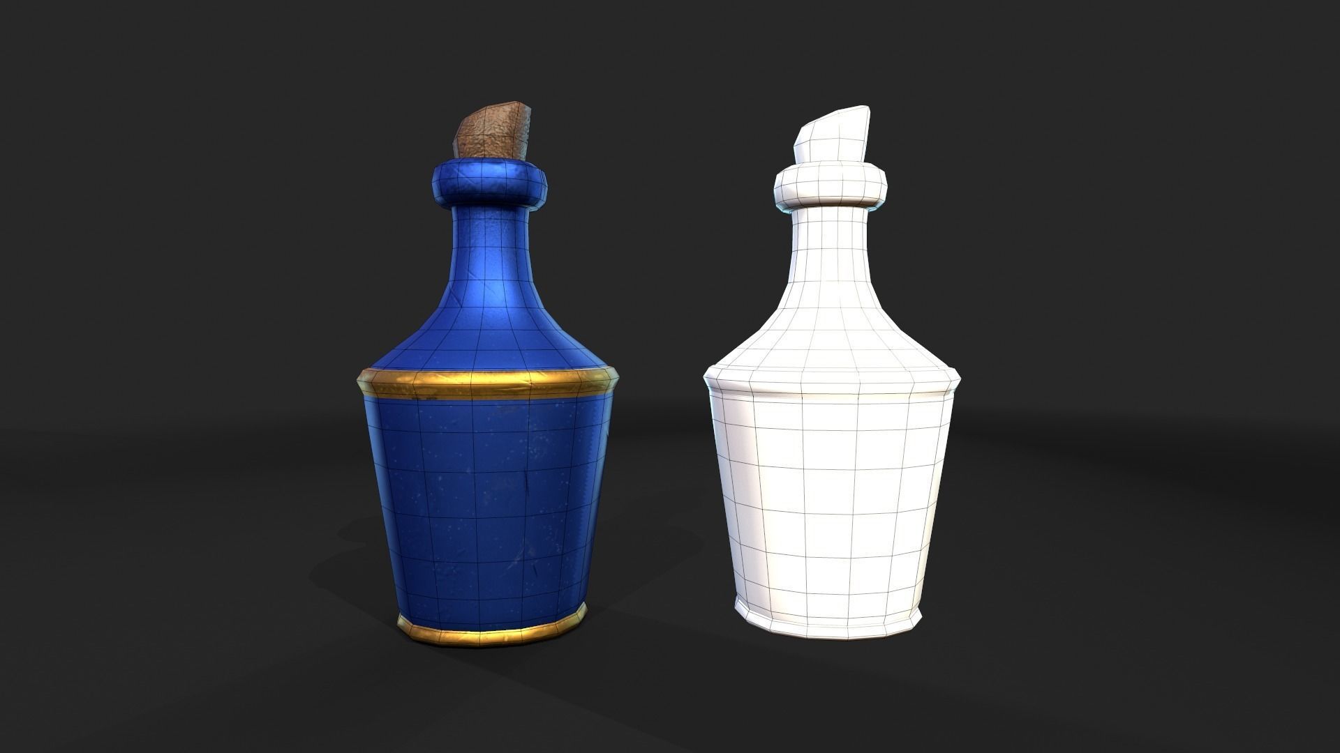 Stylized Alchemist Flasks Low-poly 3D model_5