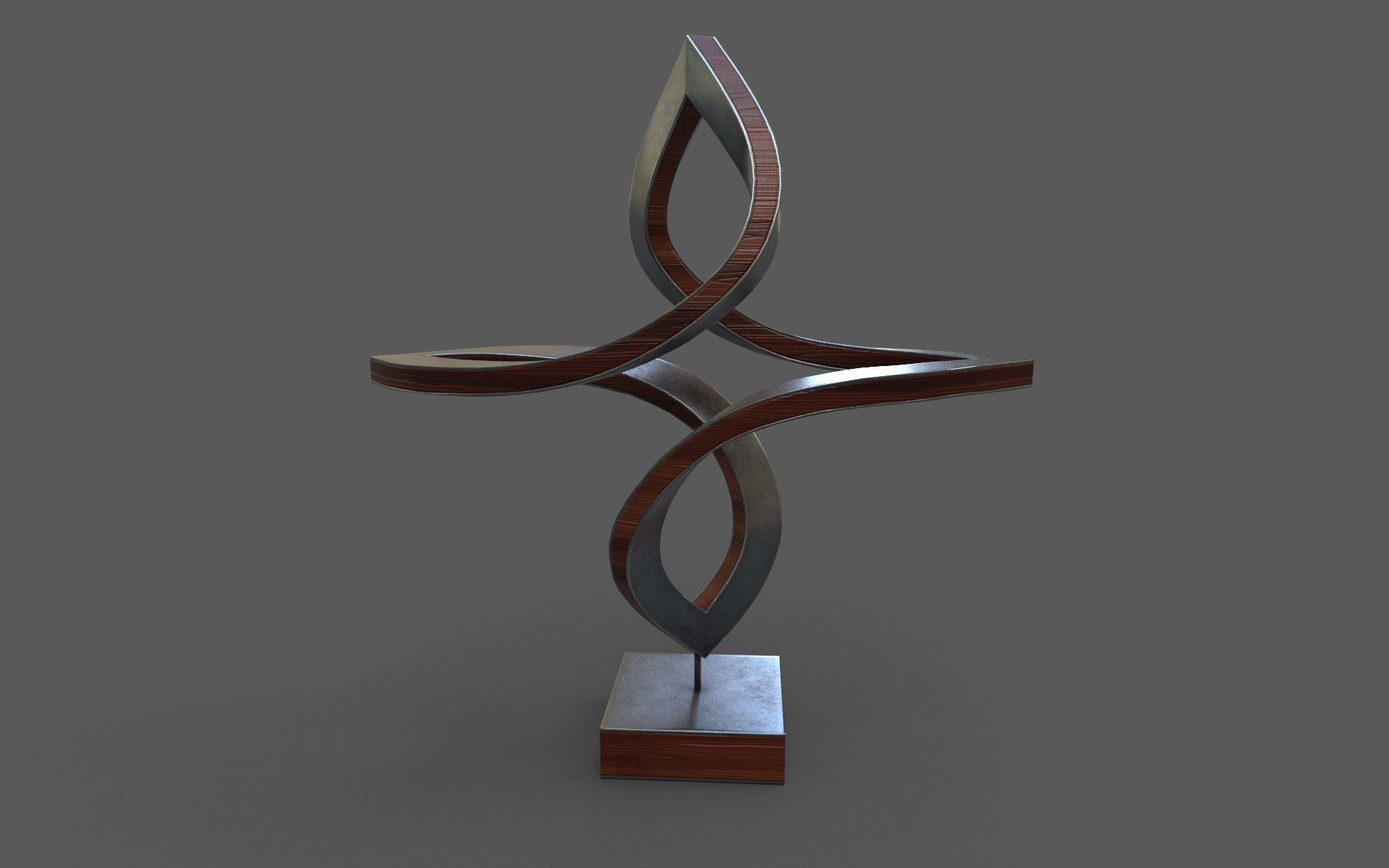 Modern Decorative Abstract Art Sculpture Low-poly 3D model_1
