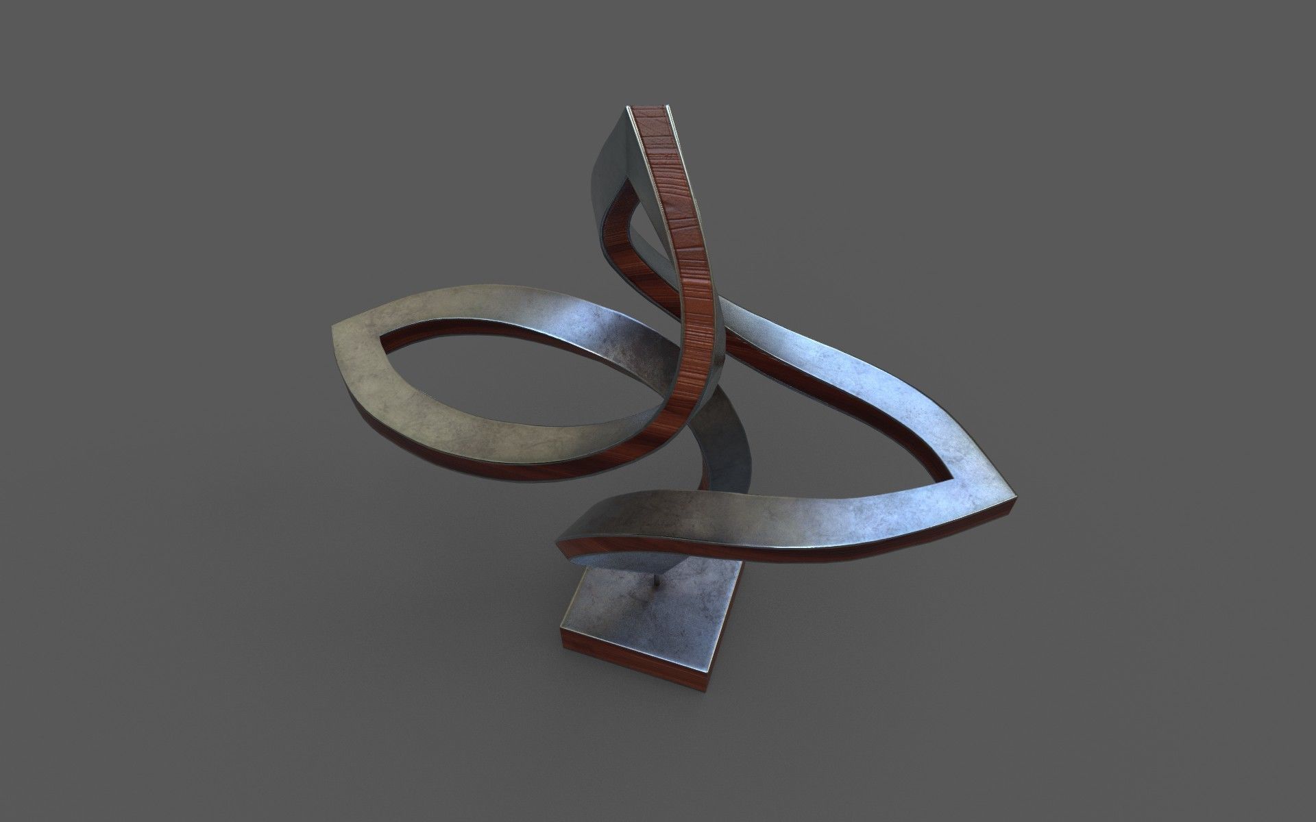 Modern Decorative Abstract Art Sculpture Low-poly 3D model_2