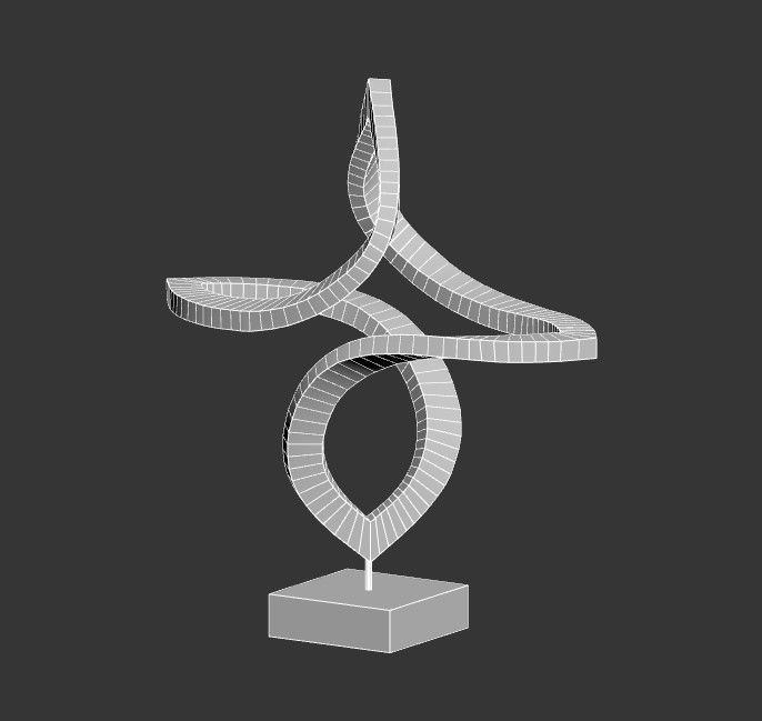 Modern Decorative Abstract Art Sculpture Low-poly 3D model_4