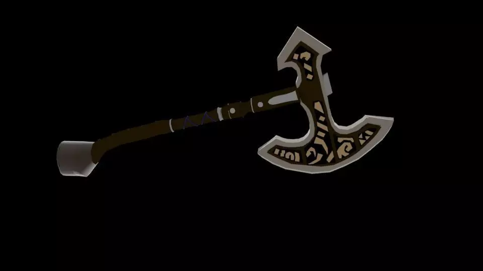 Axe low poly Low-poly 3D model_0