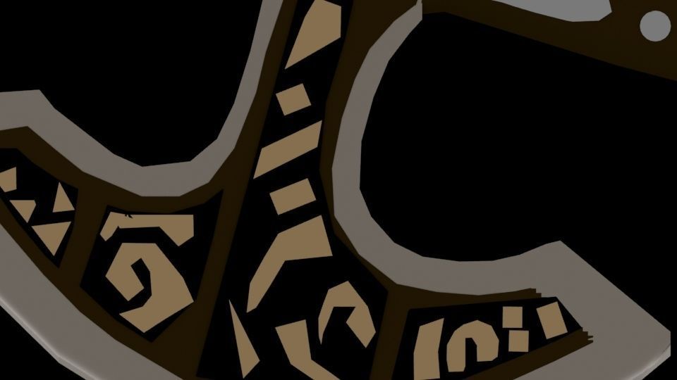 Axe low poly Low-poly 3D model_3