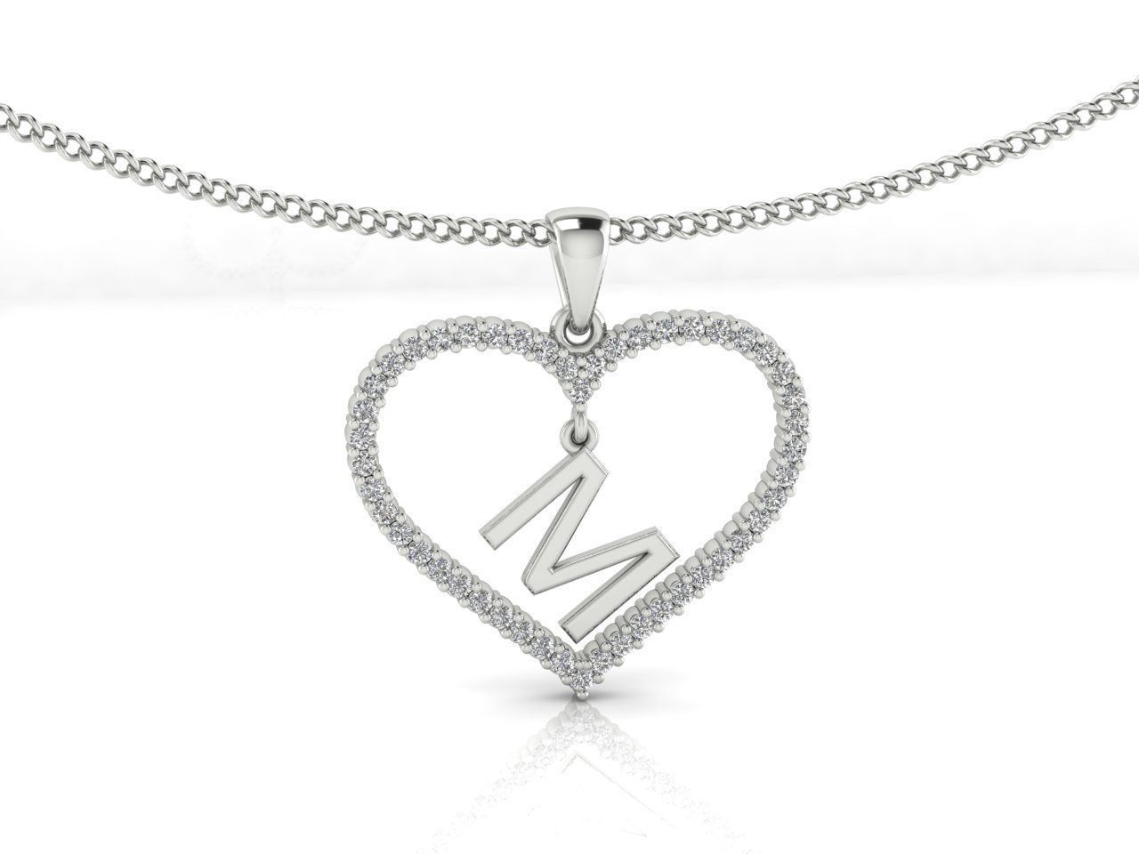 Heart Alphabet M 3D print model_2