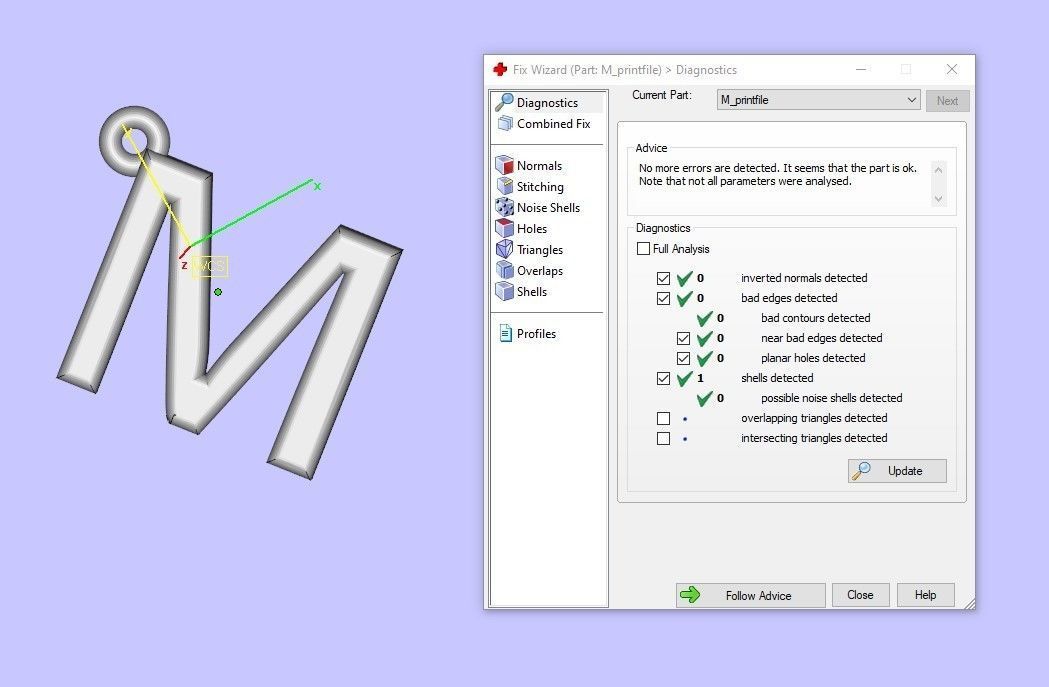 Heart Alphabet M 3D print model_12