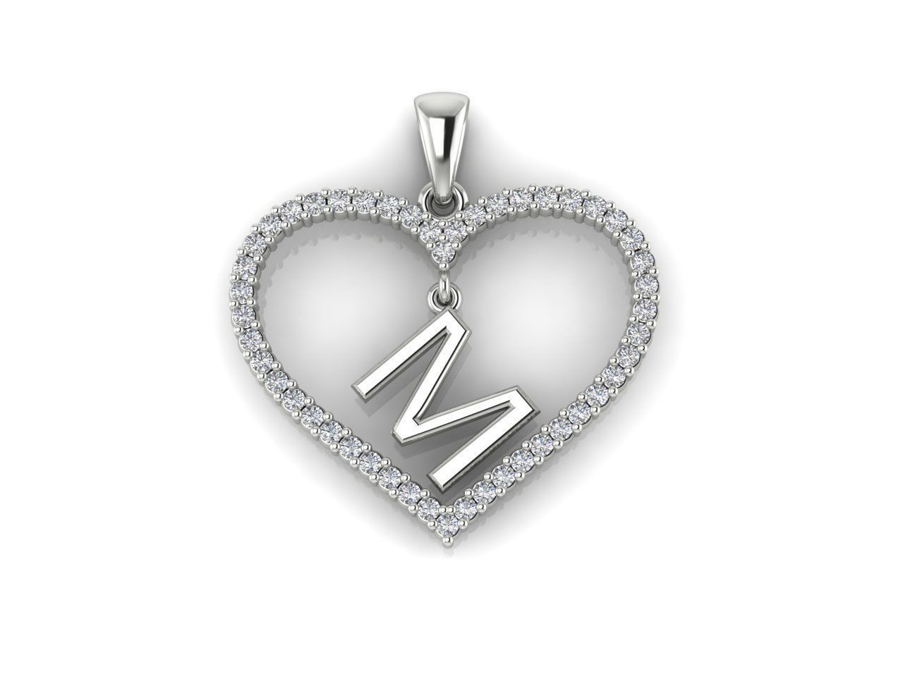 Heart Alphabet M 3D print model_8