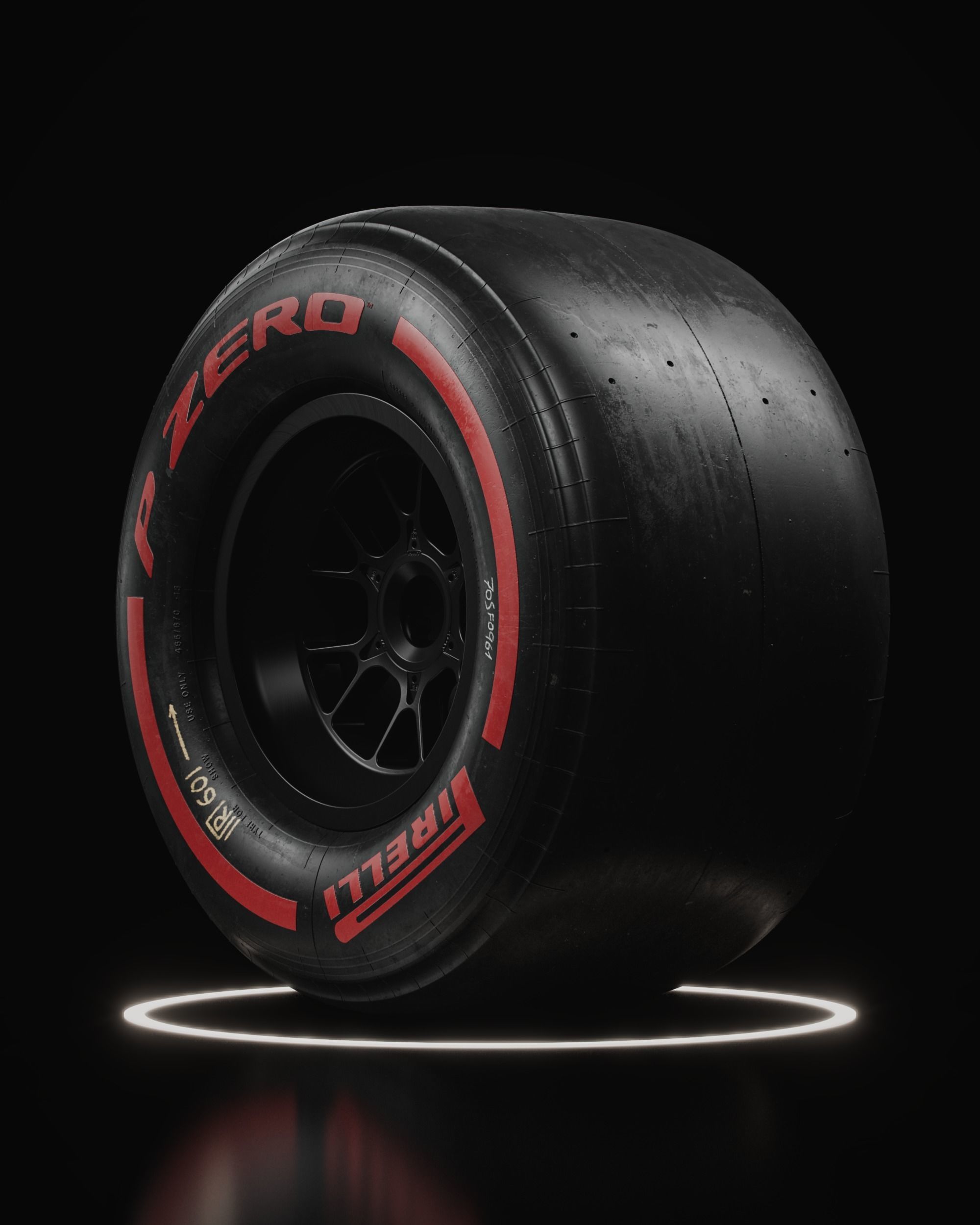 F1 Pirelli Slick SOFT Tire Real World Details 3D model_1