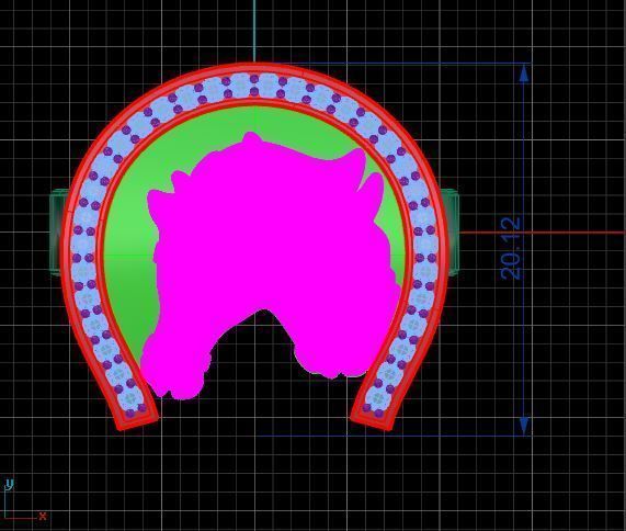 Horseshoe ring 3D print model_5