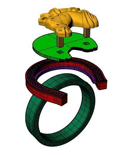 Horseshoe ring 3D print model_9