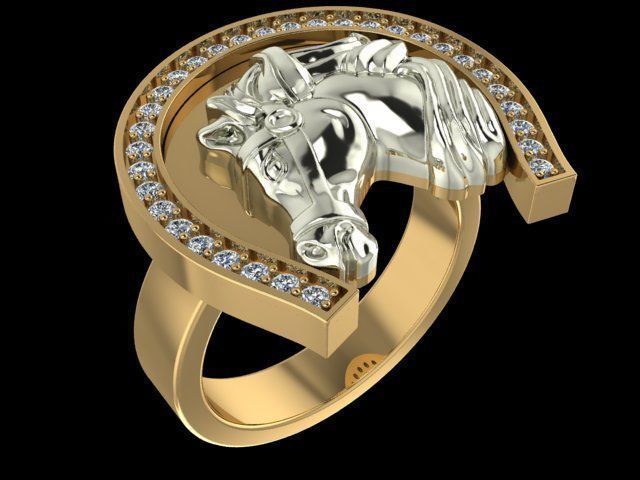 Horseshoe ring 3D print model_1