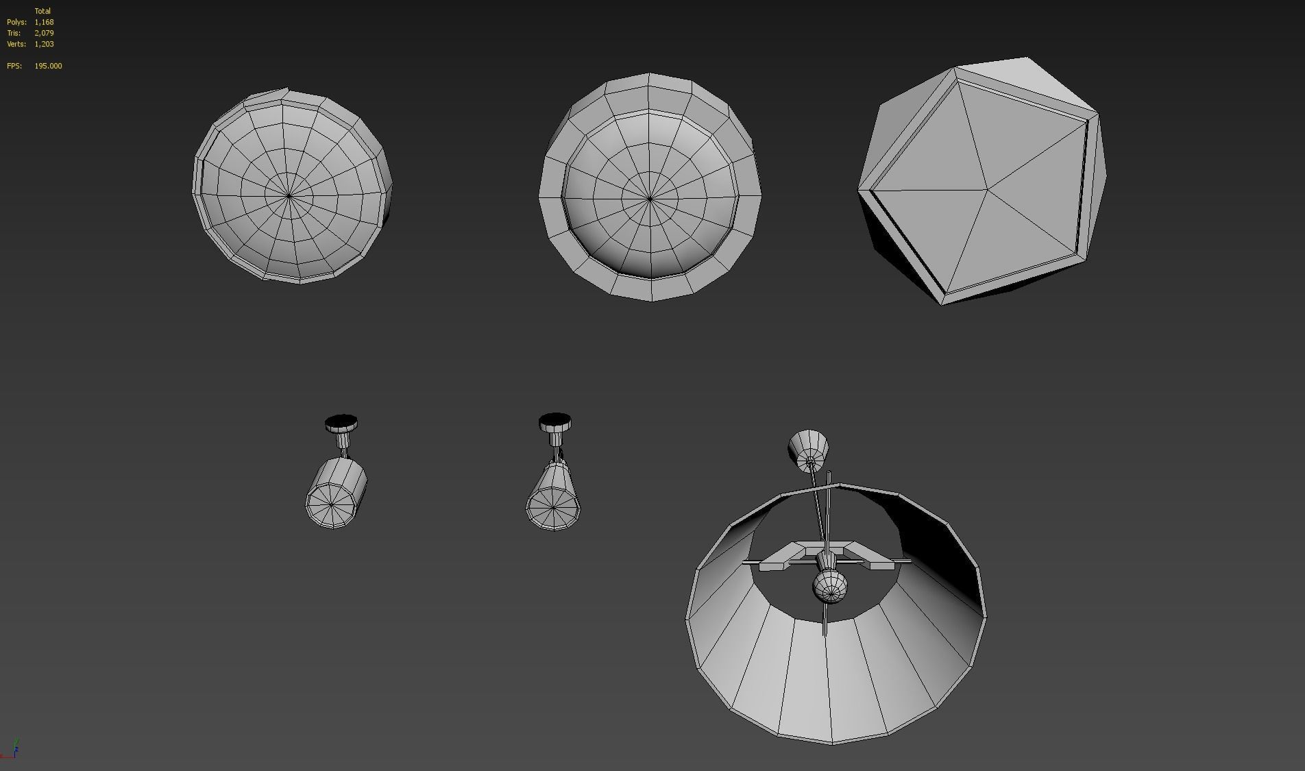 Set Of Lamps Low-poly 3D model_19