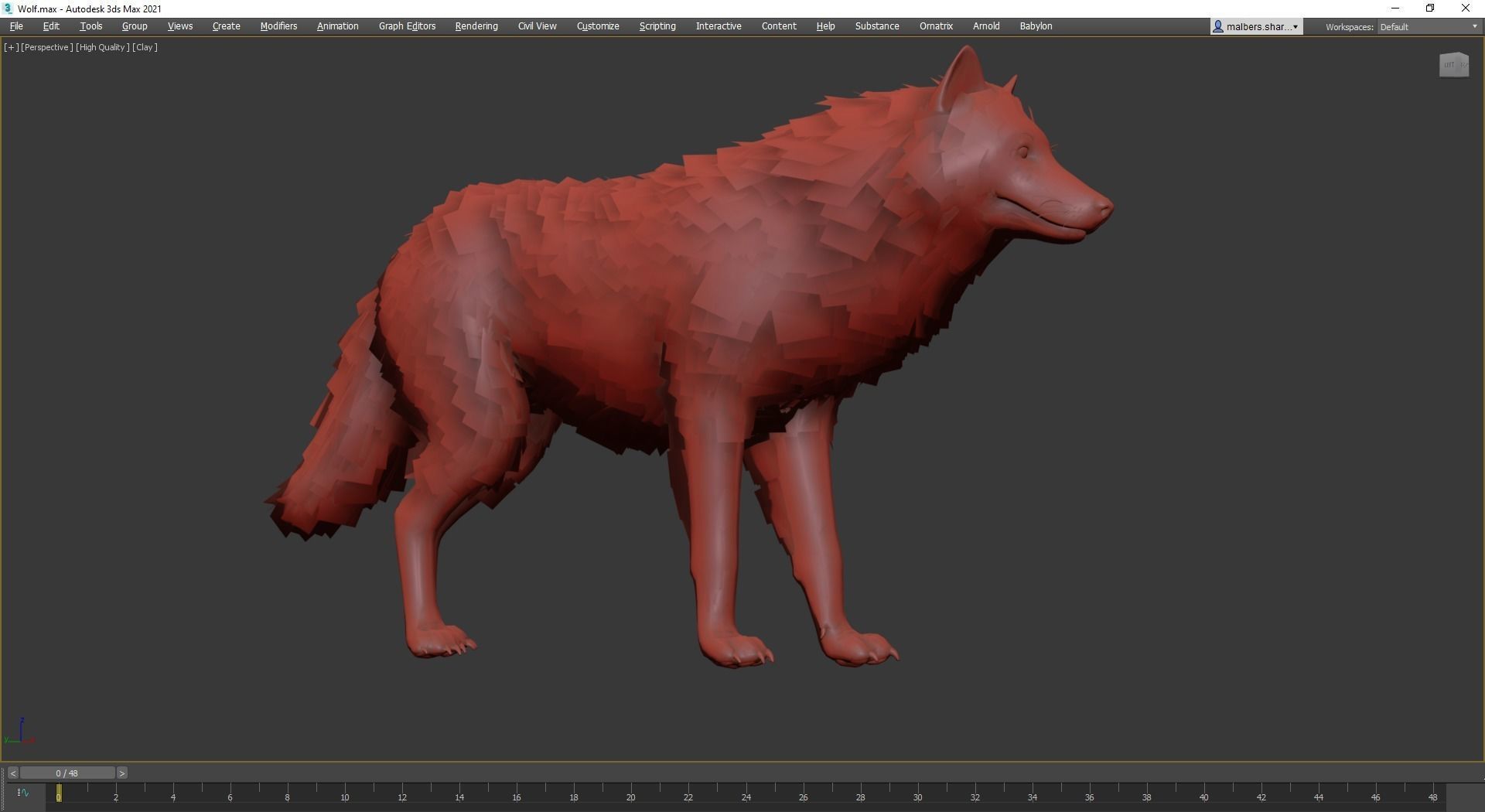 Wolf Realistic 3D model_3