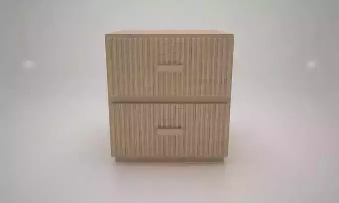 Two Drawers Oak Wood Komod