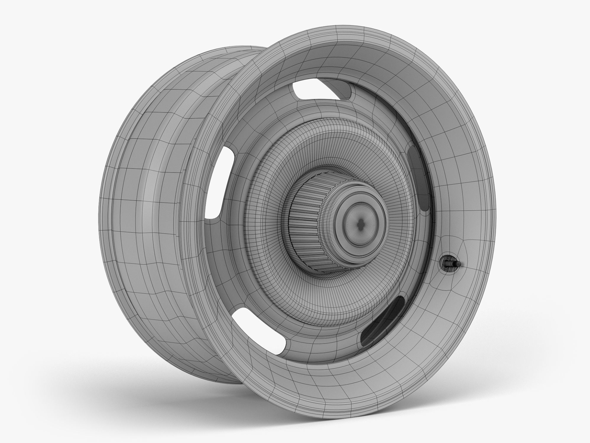 60s Rally Wheel with Trim 3D model_7
