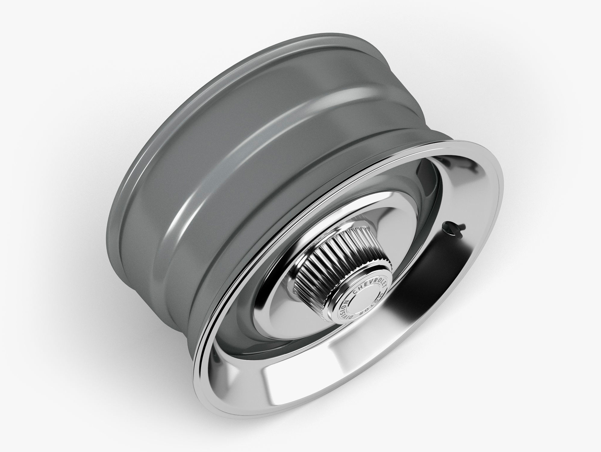 60s Rally Wheel with Trim 3D model_2