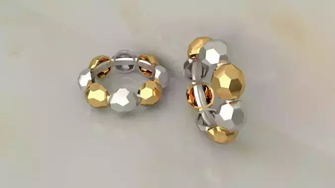 Faceted Ring Wide 7 mm