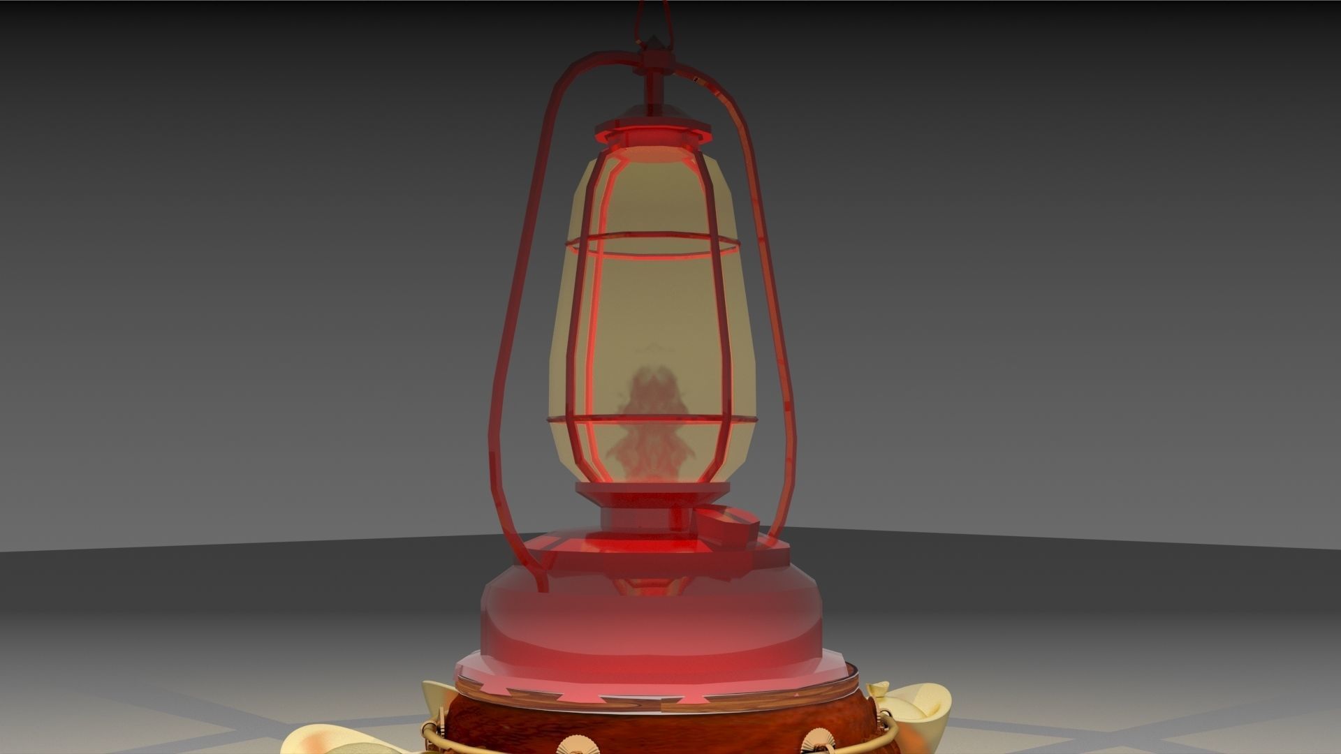 Chinese kerosene with gold ingot 3D model_4