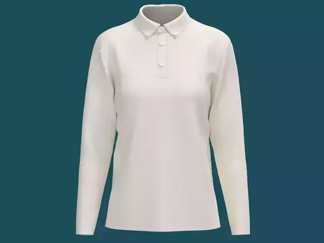 white shirt polo long sleeve