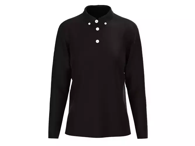 black shirt polo long sleeve