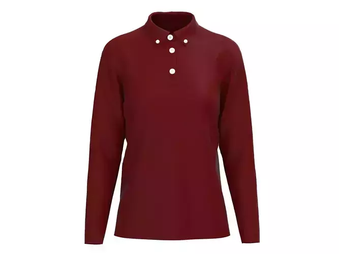 red shirt polo long sleeve