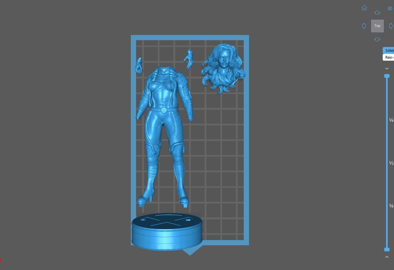 Rogue Xmen Fan Art 2 poses 3D print model_7