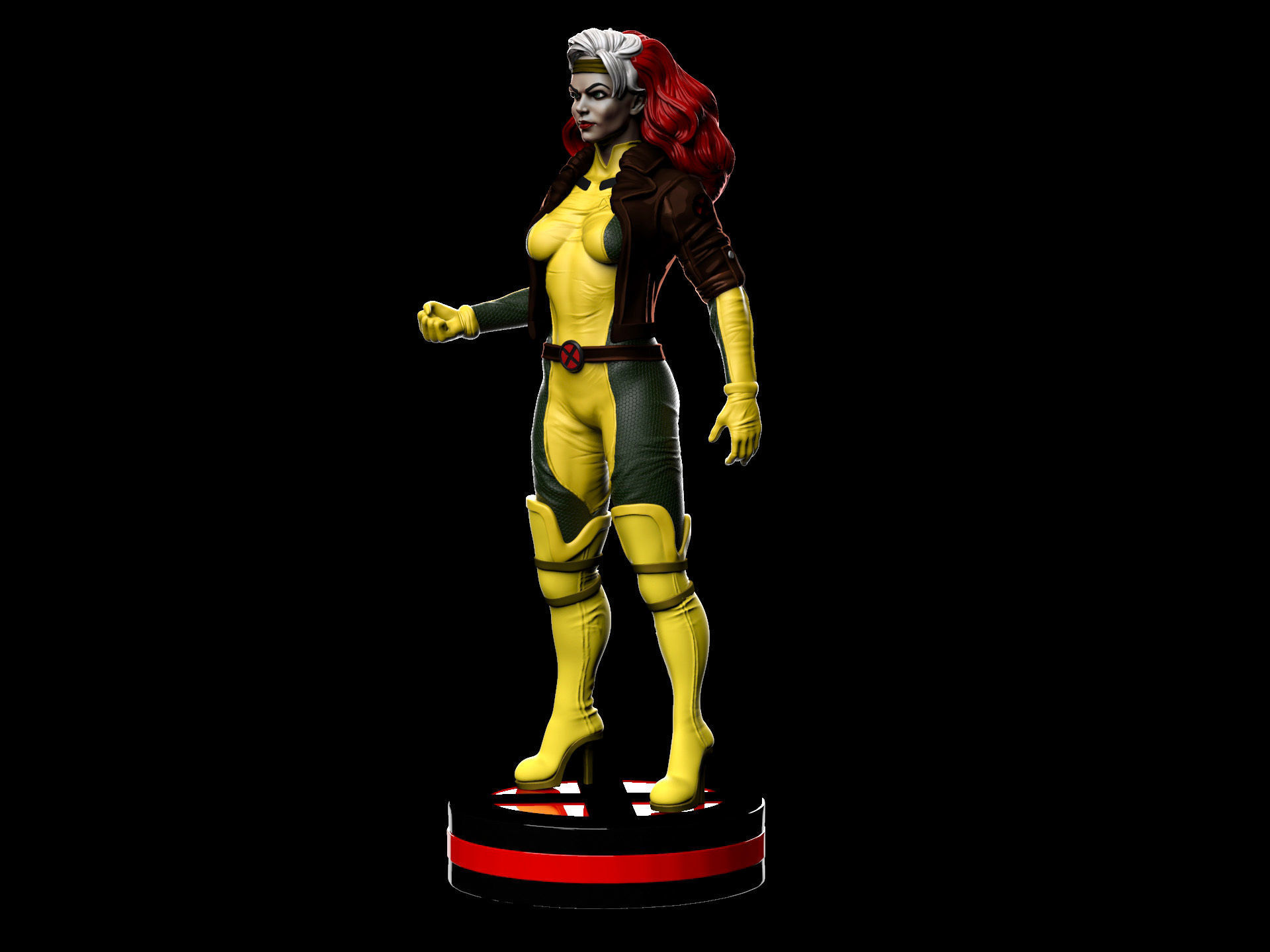 Rogue Xmen Fan Art 2 poses 3D print model_13