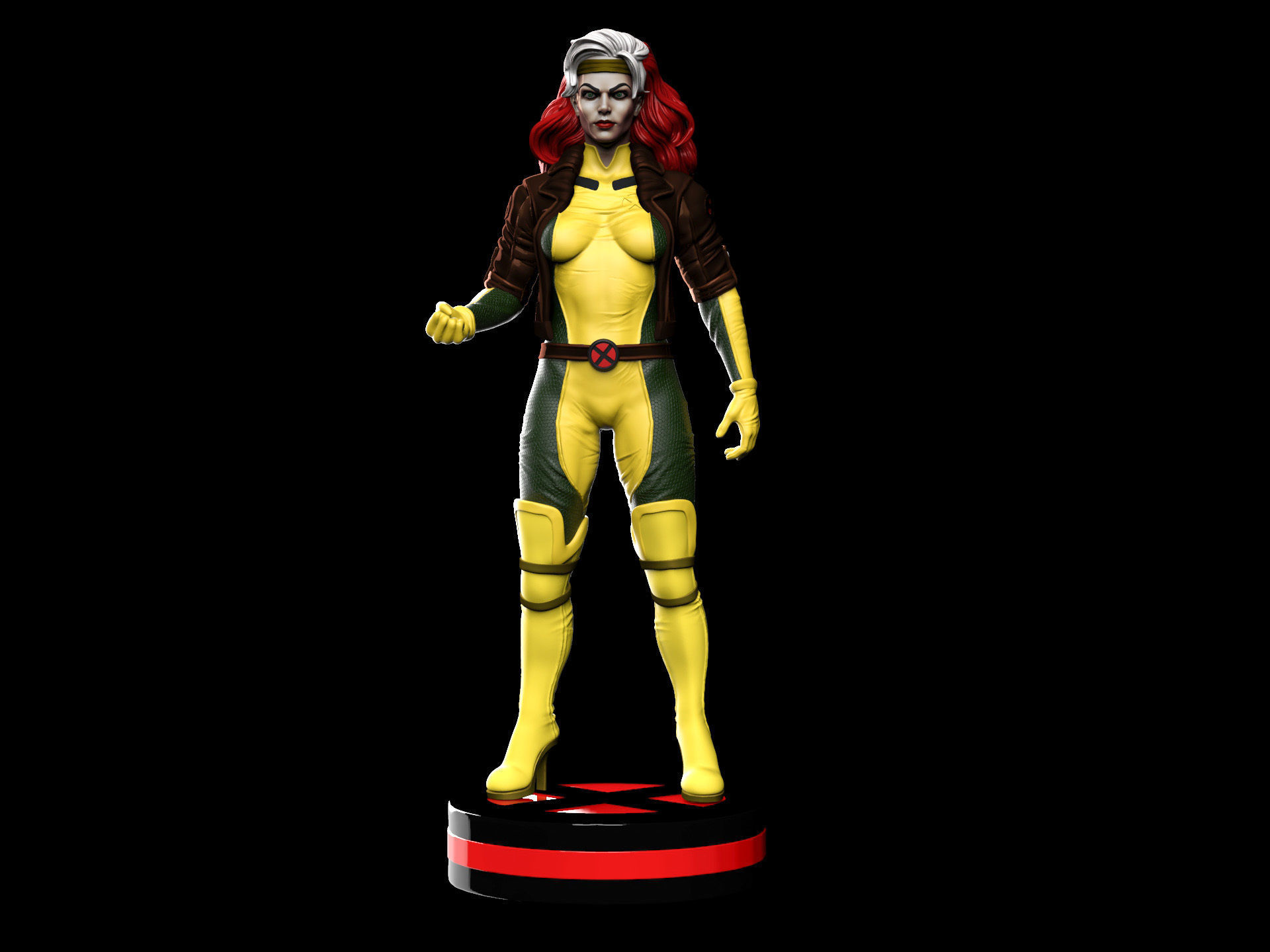 Rogue Xmen Fan Art 2 poses 3D print model_14