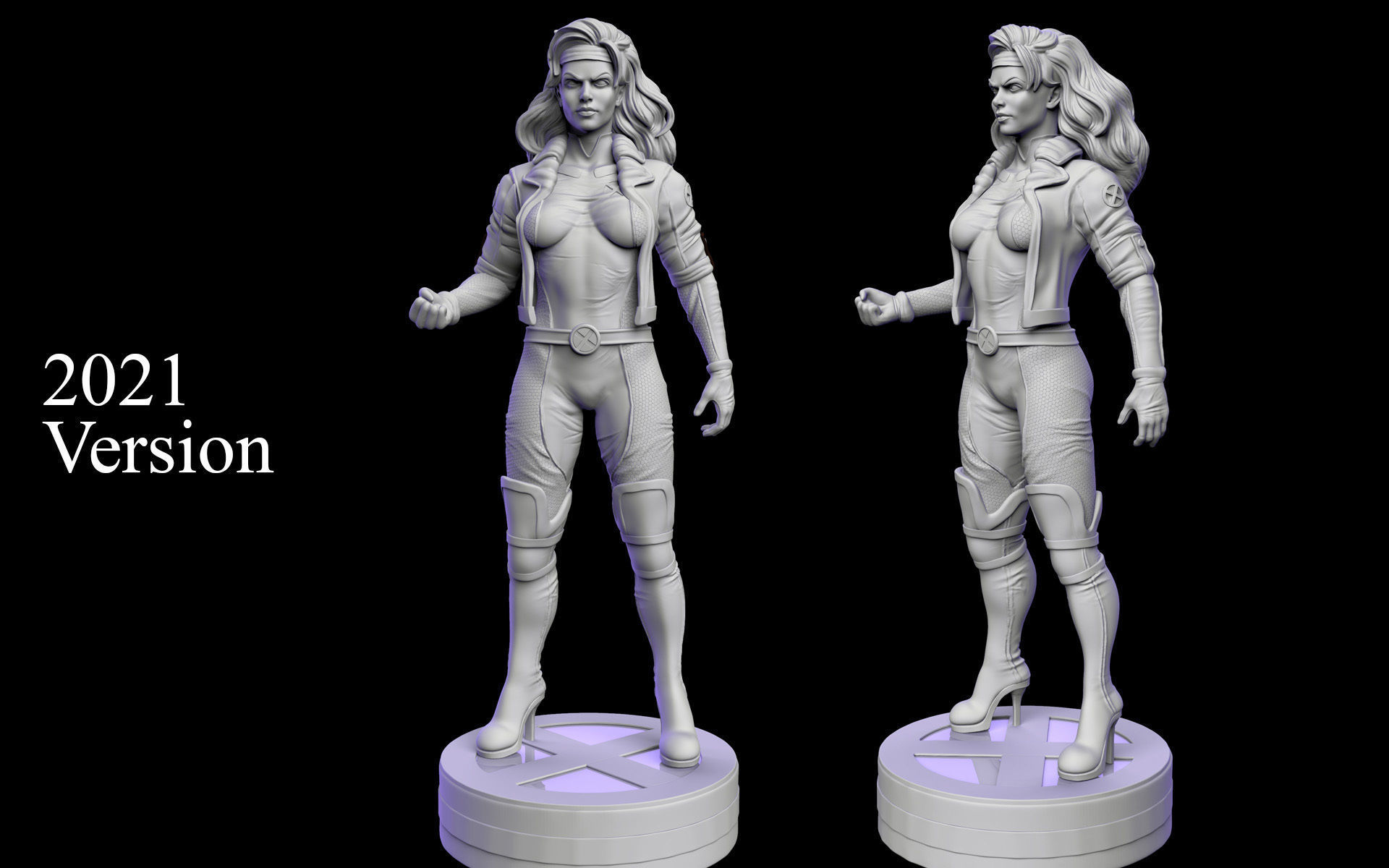 Rogue Xmen Fan Art 2 poses 3D print model_12