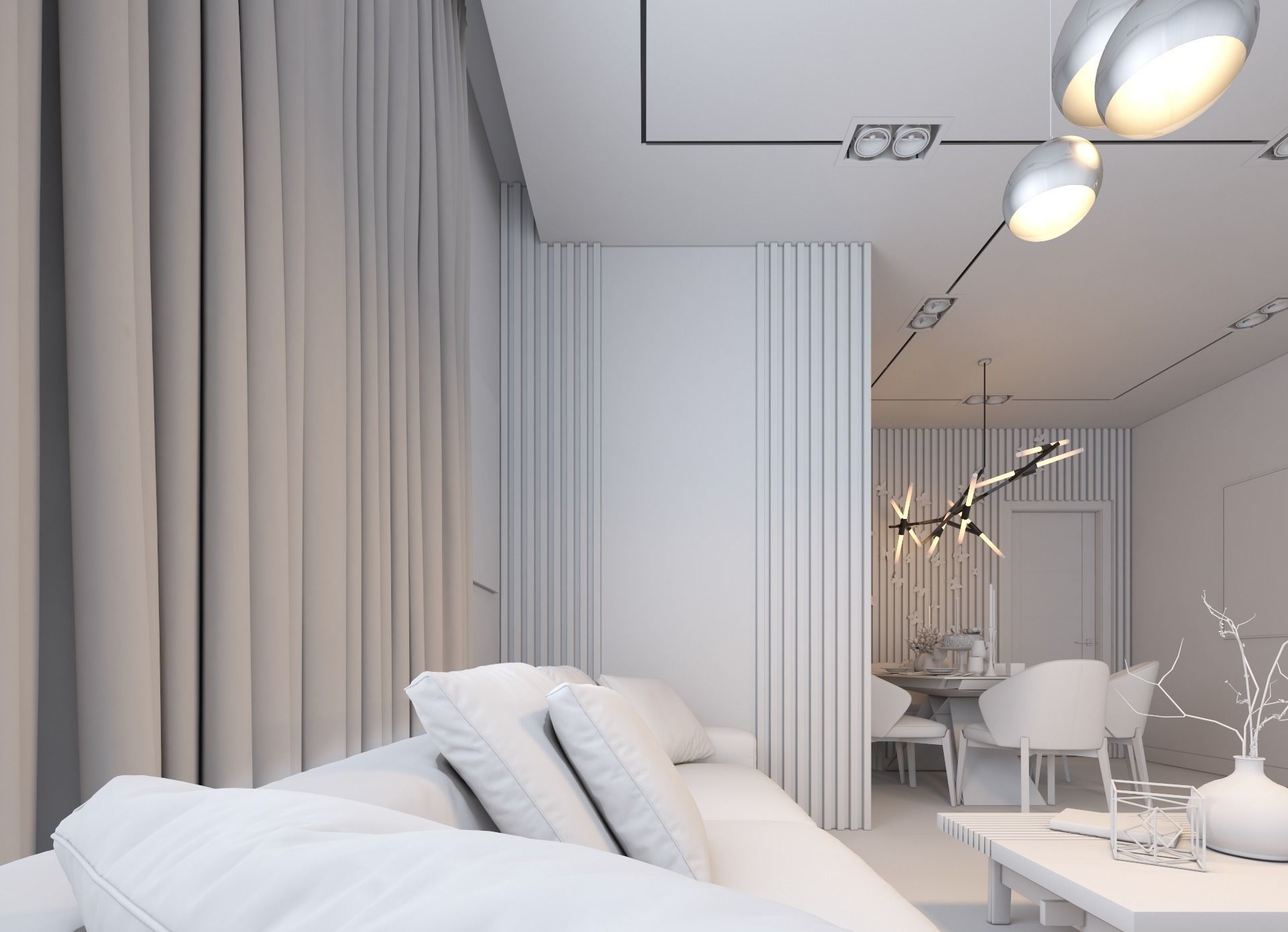 living room Modern style Realistic interior design 3dsmax  vray  3D model_13