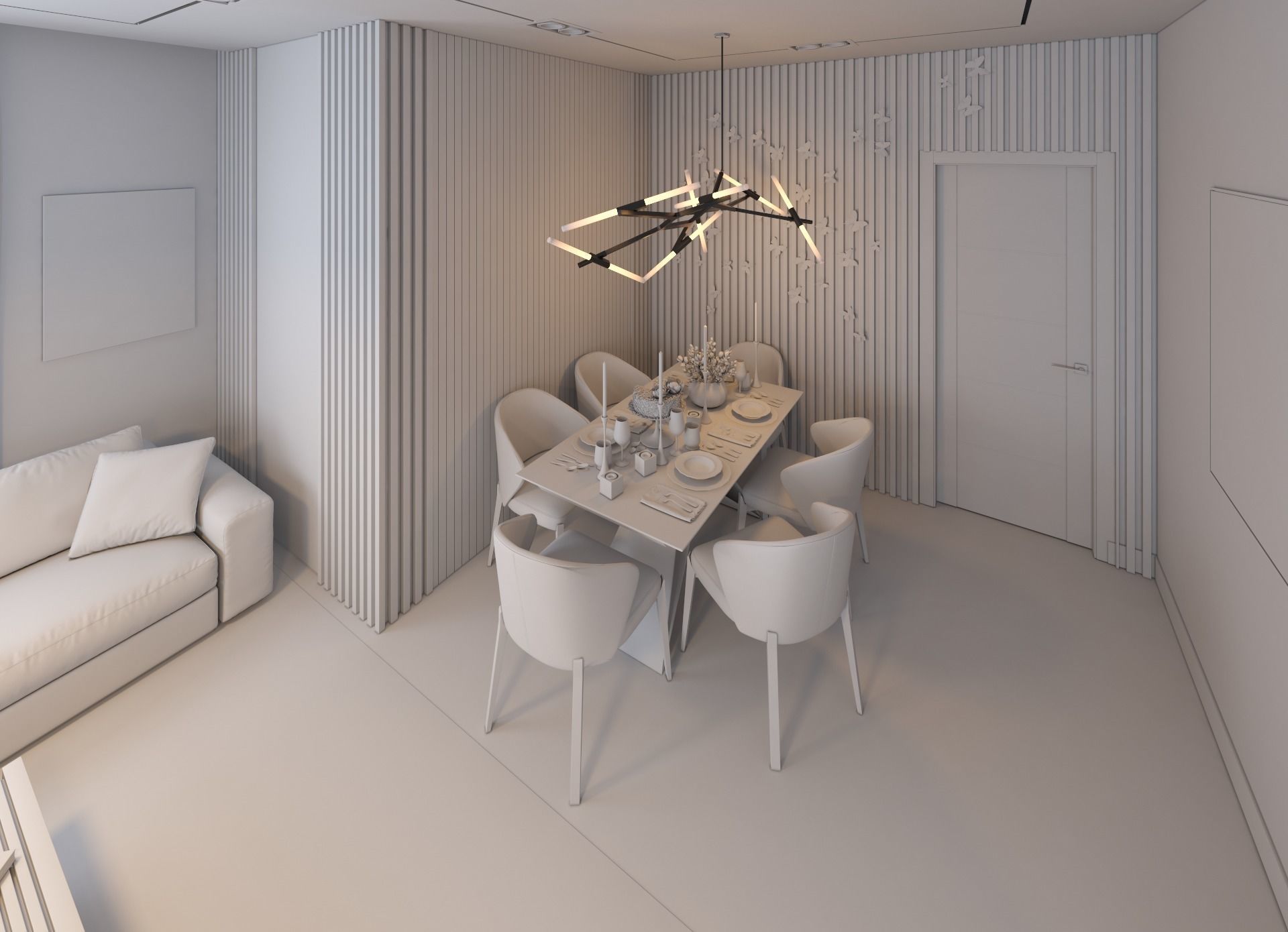 living room Modern style Realistic interior design 3dsmax  vray  3D model_14