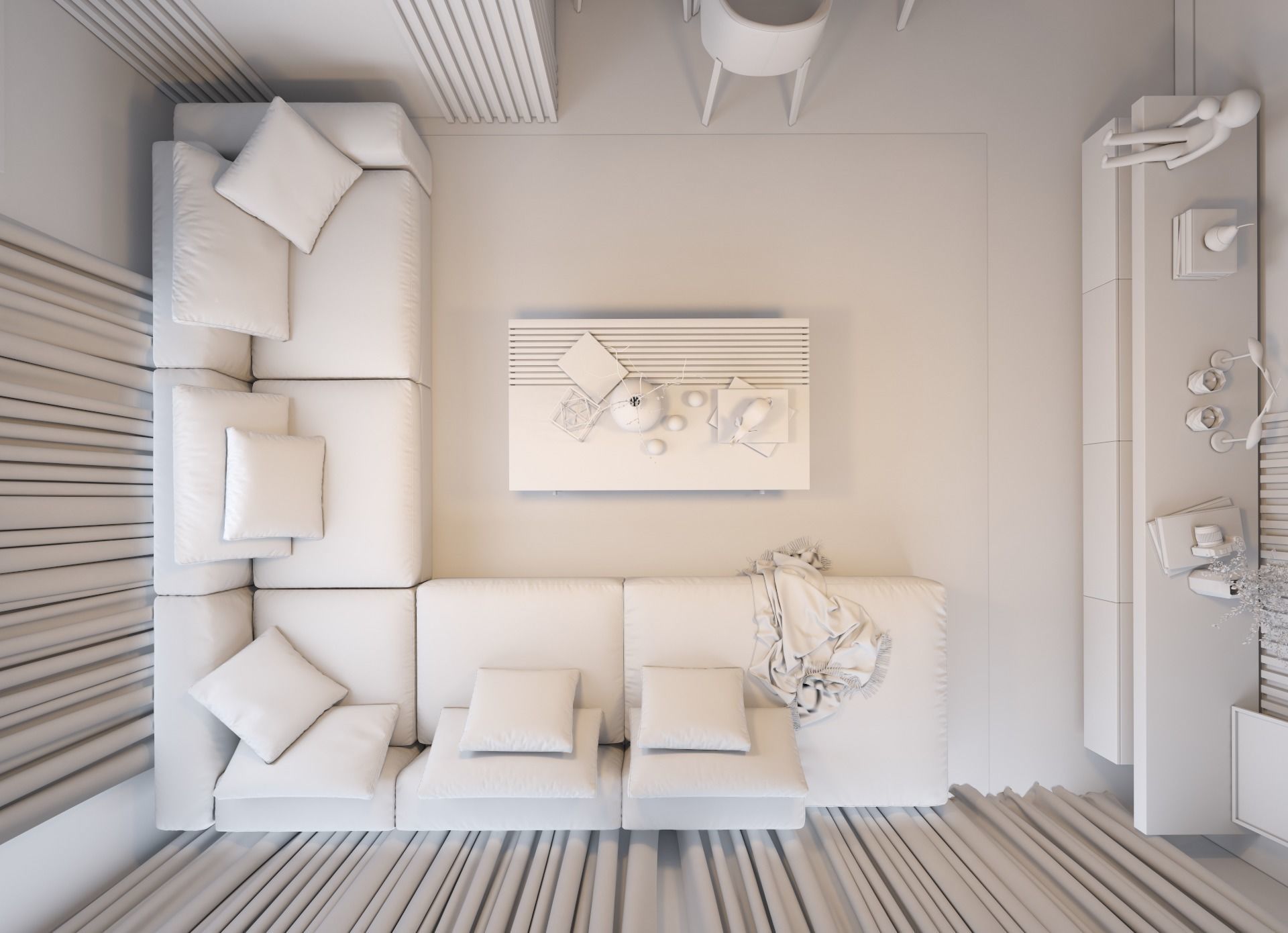 living room Modern style Realistic interior design 3dsmax  vray  3D model_19