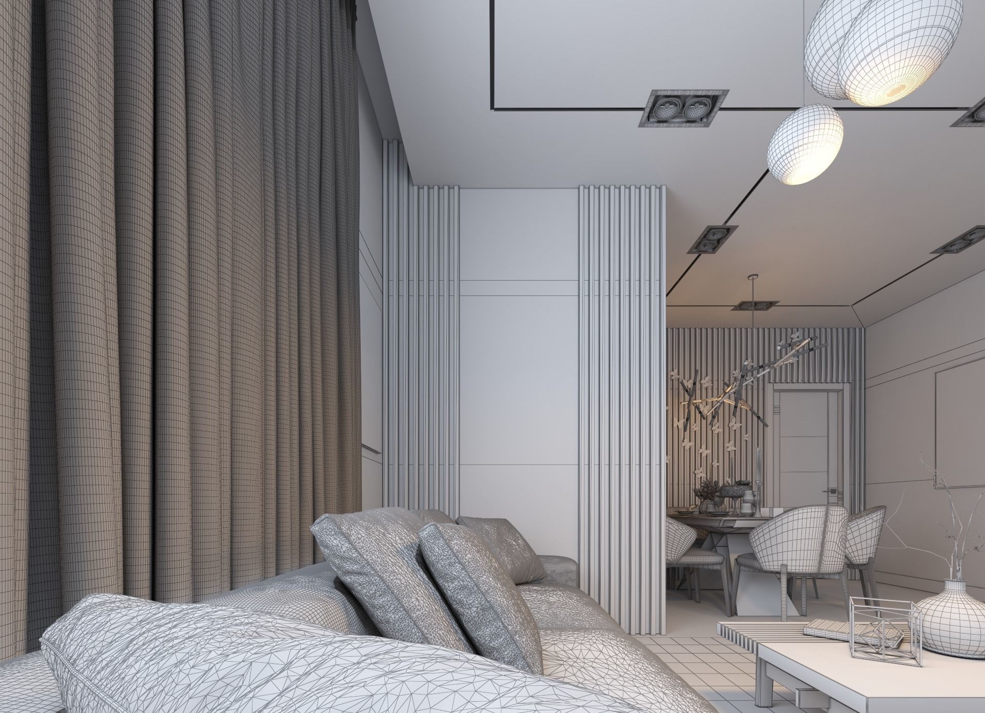 living room Modern style Realistic interior design 3dsmax  vray  3D model_29