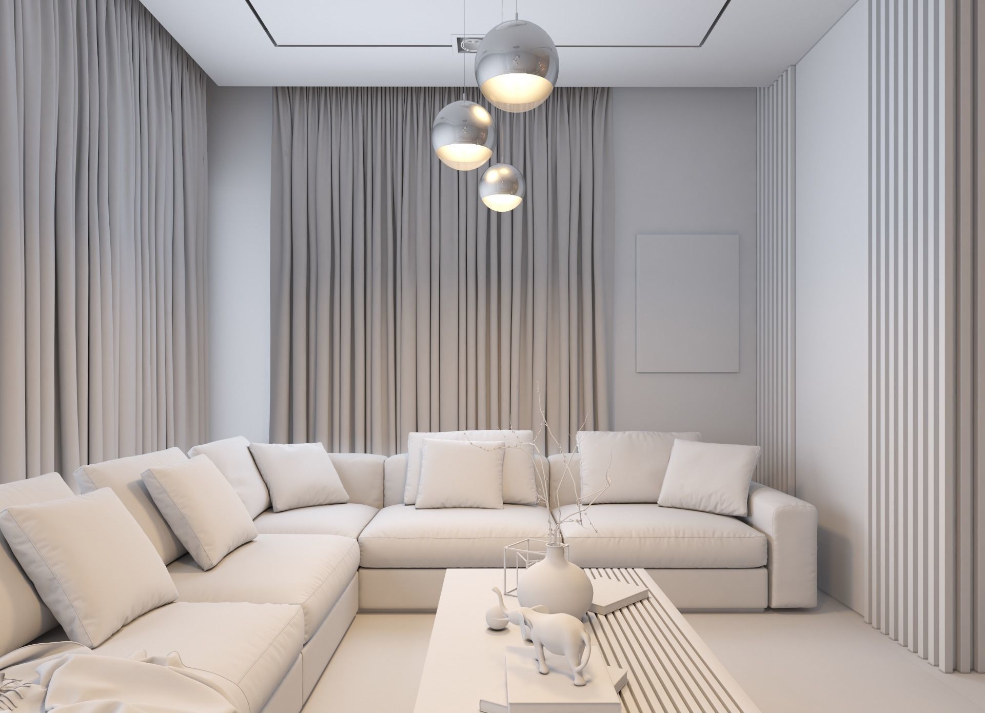 living room Modern style Realistic interior design 3dsmax  vray  3D model_17
