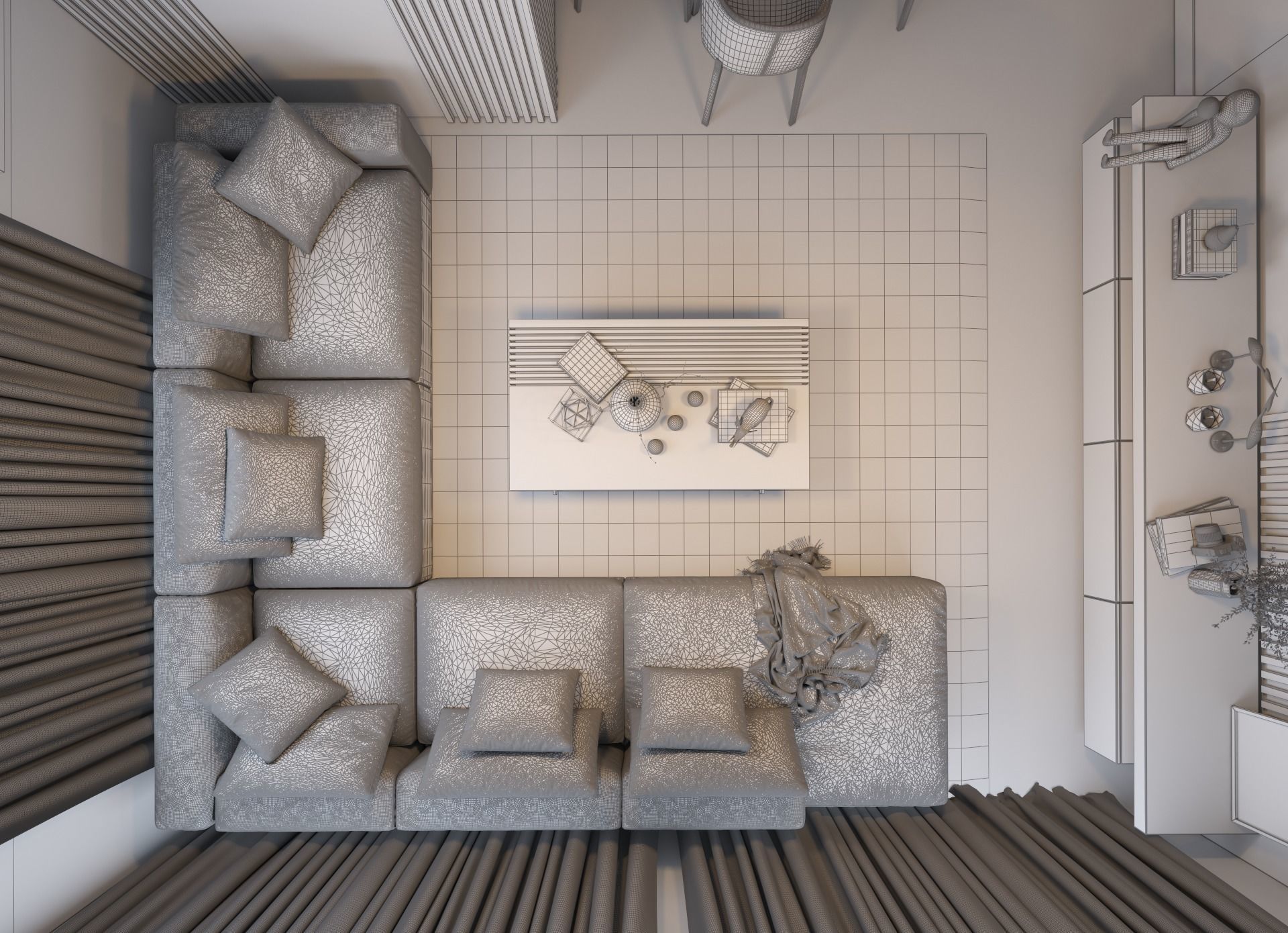 living room Modern style Realistic interior design 3dsmax  vray  3D model_28