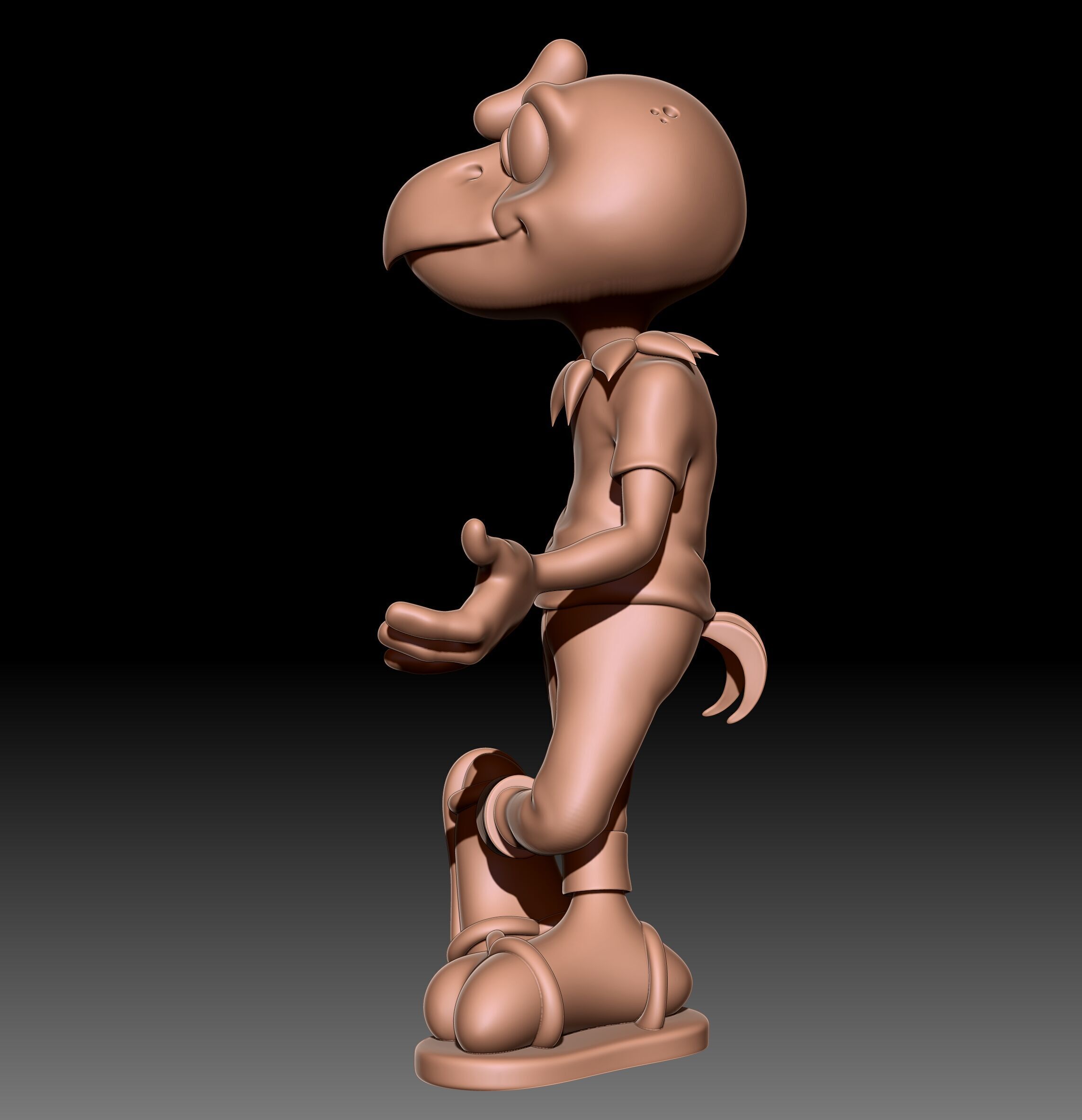 Condorito cartoon character wearing shirt and shoes 3D print model_4