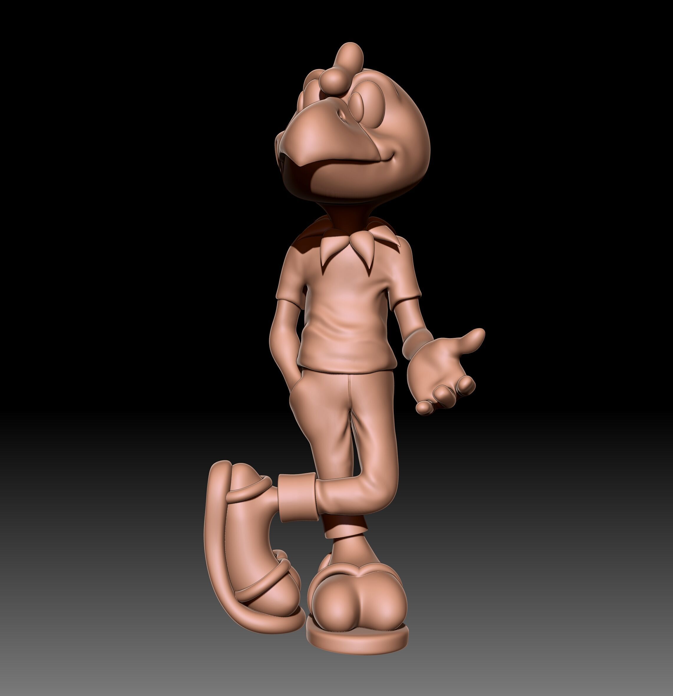 Condorito cartoon character wearing shirt and shoes 3D print model_5