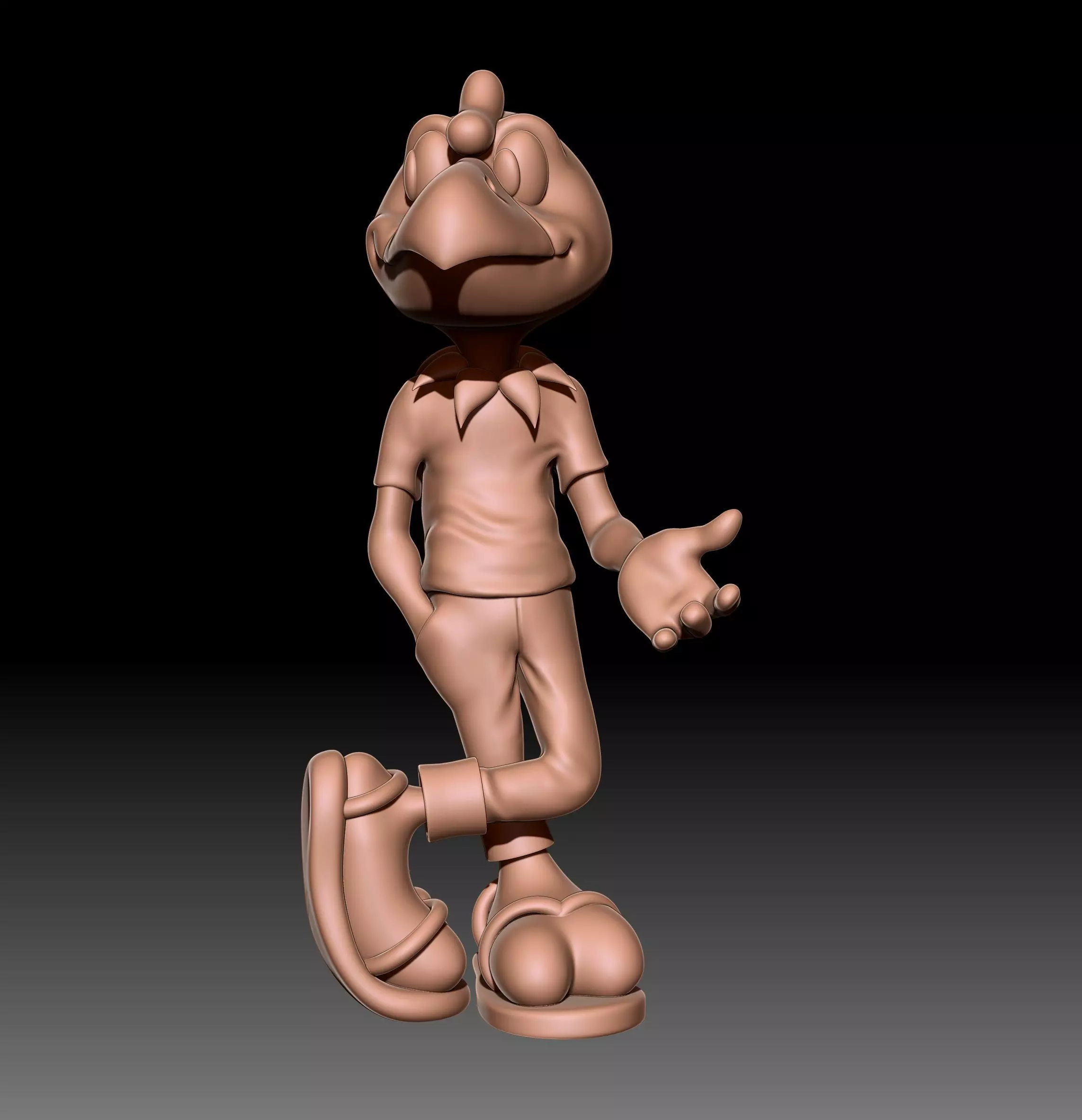 Condorito cartoon character wearing shirt and shoes 3D print model_0