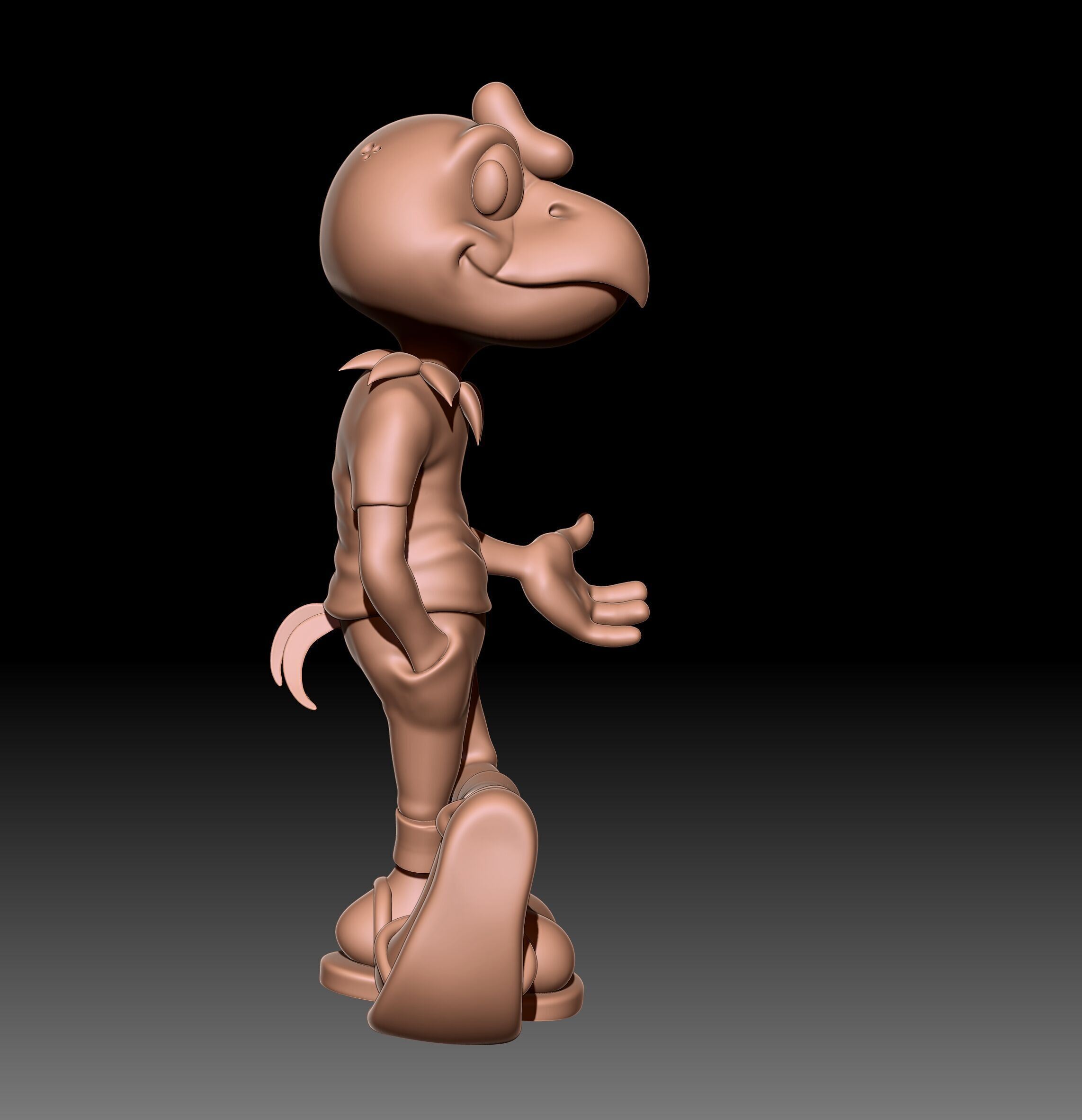 Condorito cartoon character wearing shirt and shoes 3D print model_2