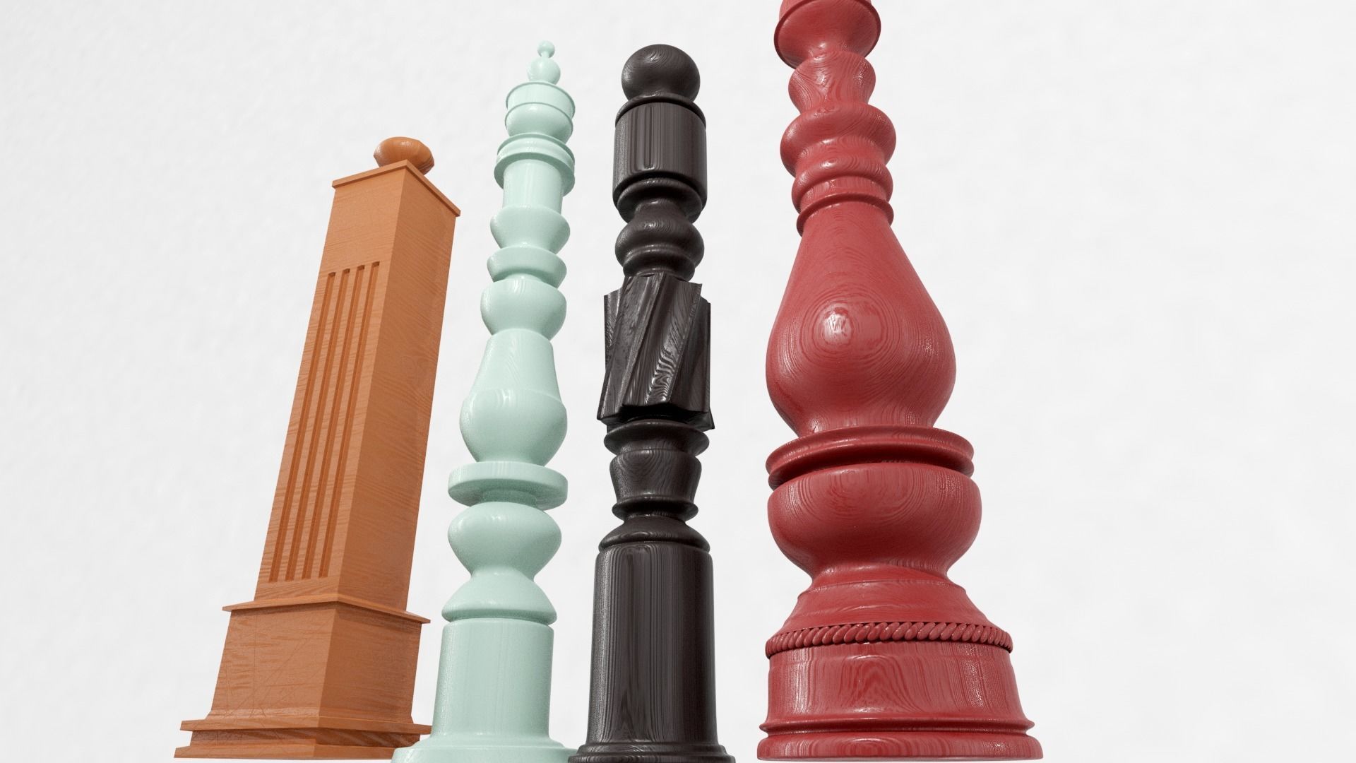 wooden stair post Free 3D model_6