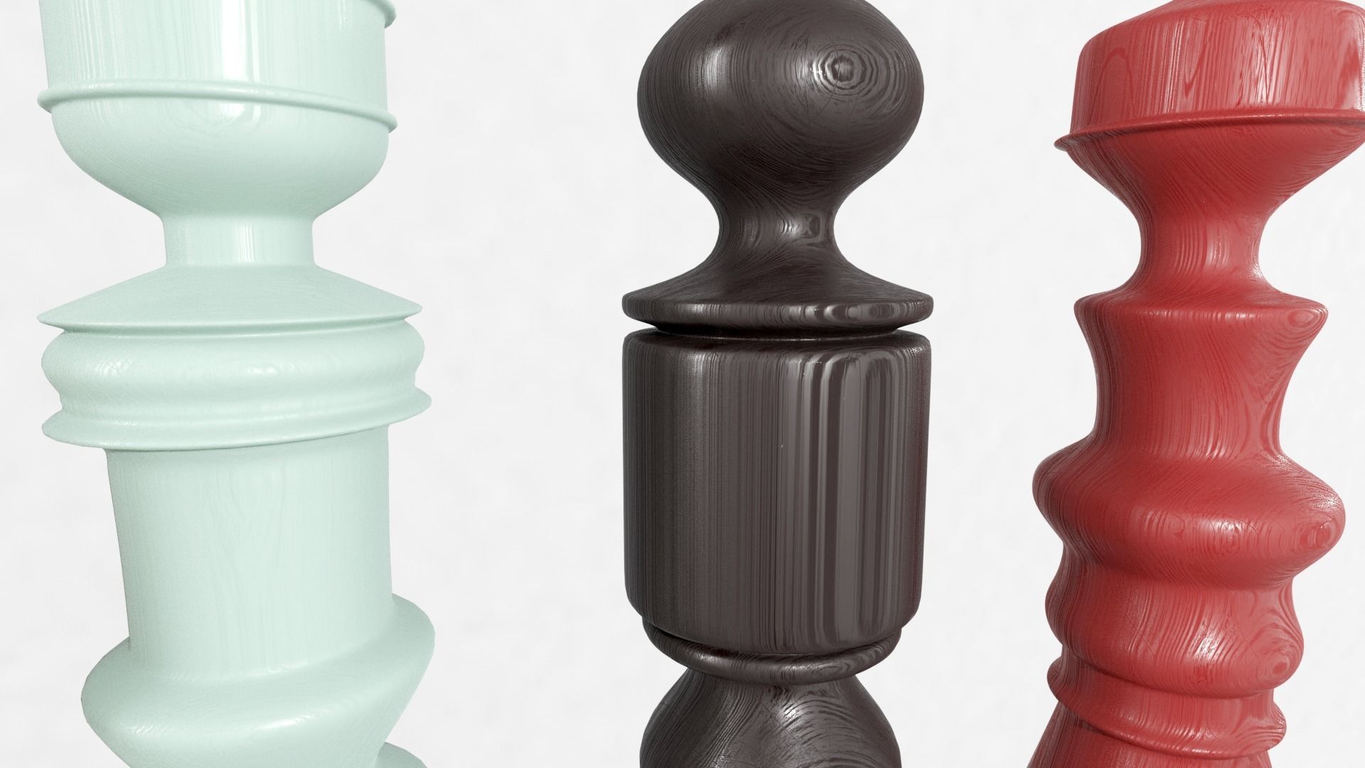 wooden stair post Free 3D model_3