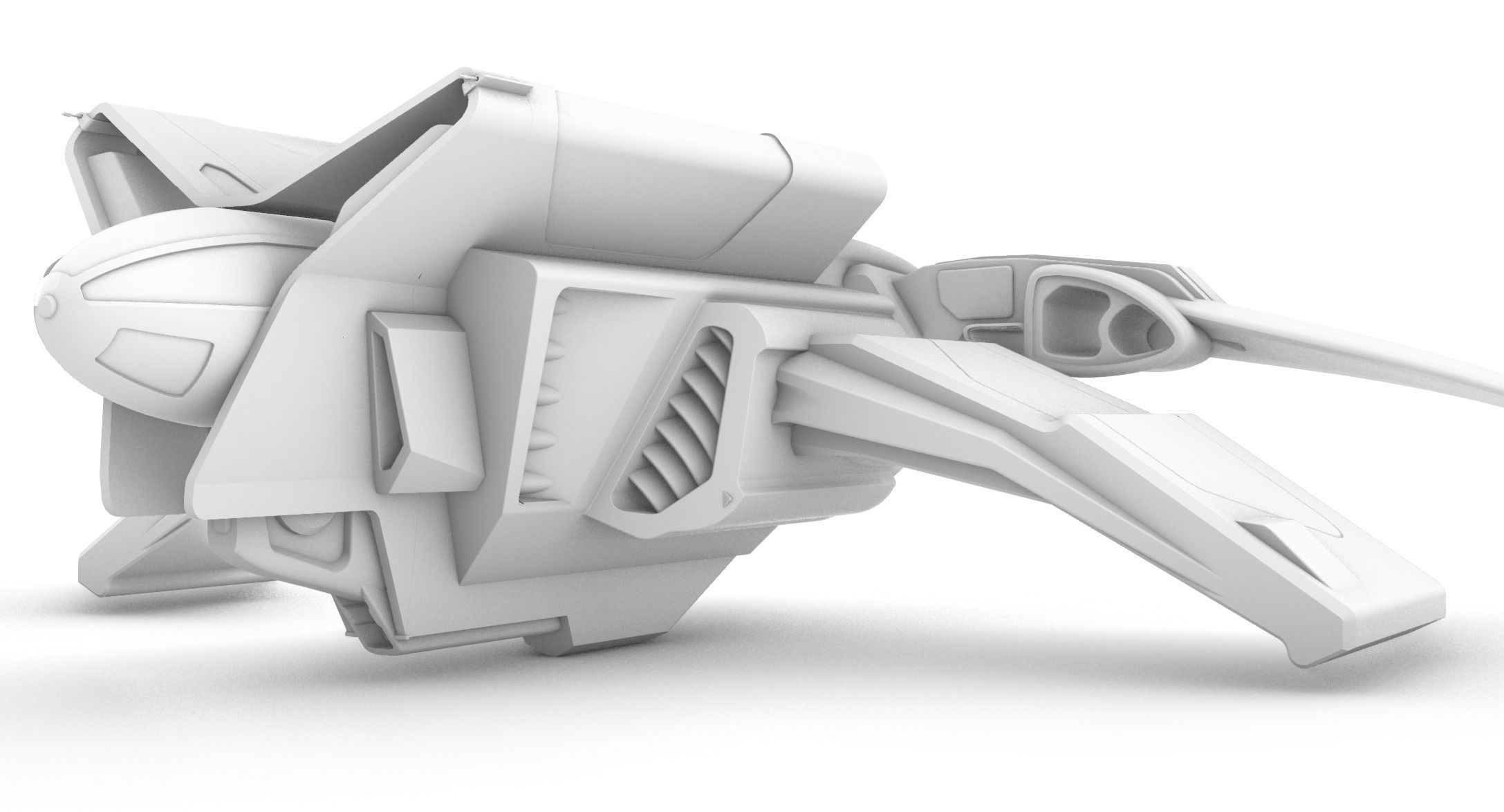 large light speed for long distance space jumping space shuttle 3D model_12