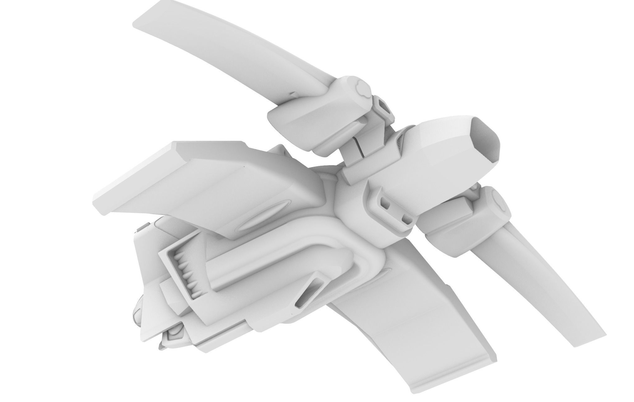 large light speed for long distance space jumping space shuttle 3D model_11