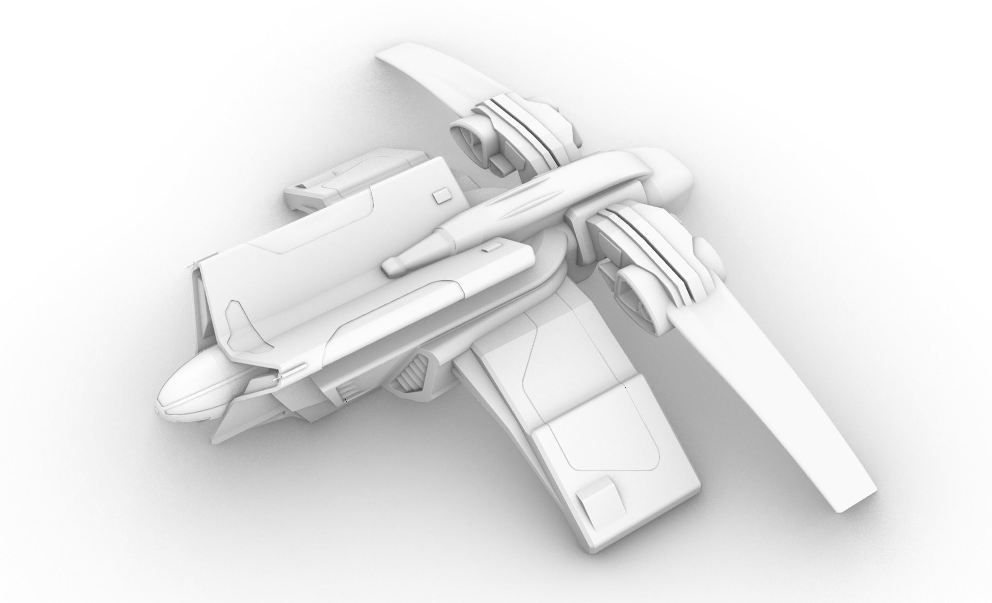 large light speed for long distance space jumping space shuttle 3D model_20