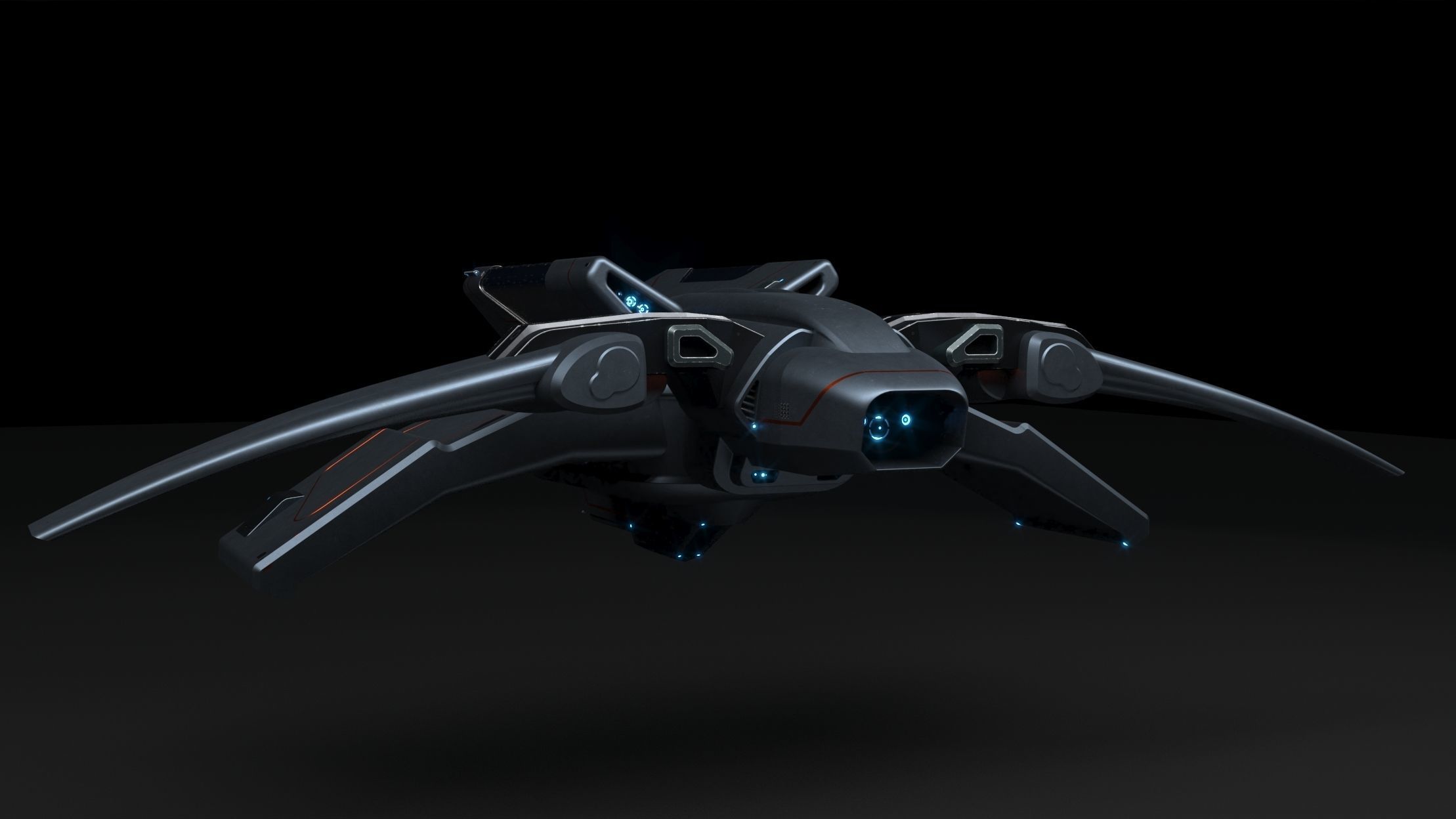 large light speed for long distance space jumping space shuttle 3D model_2